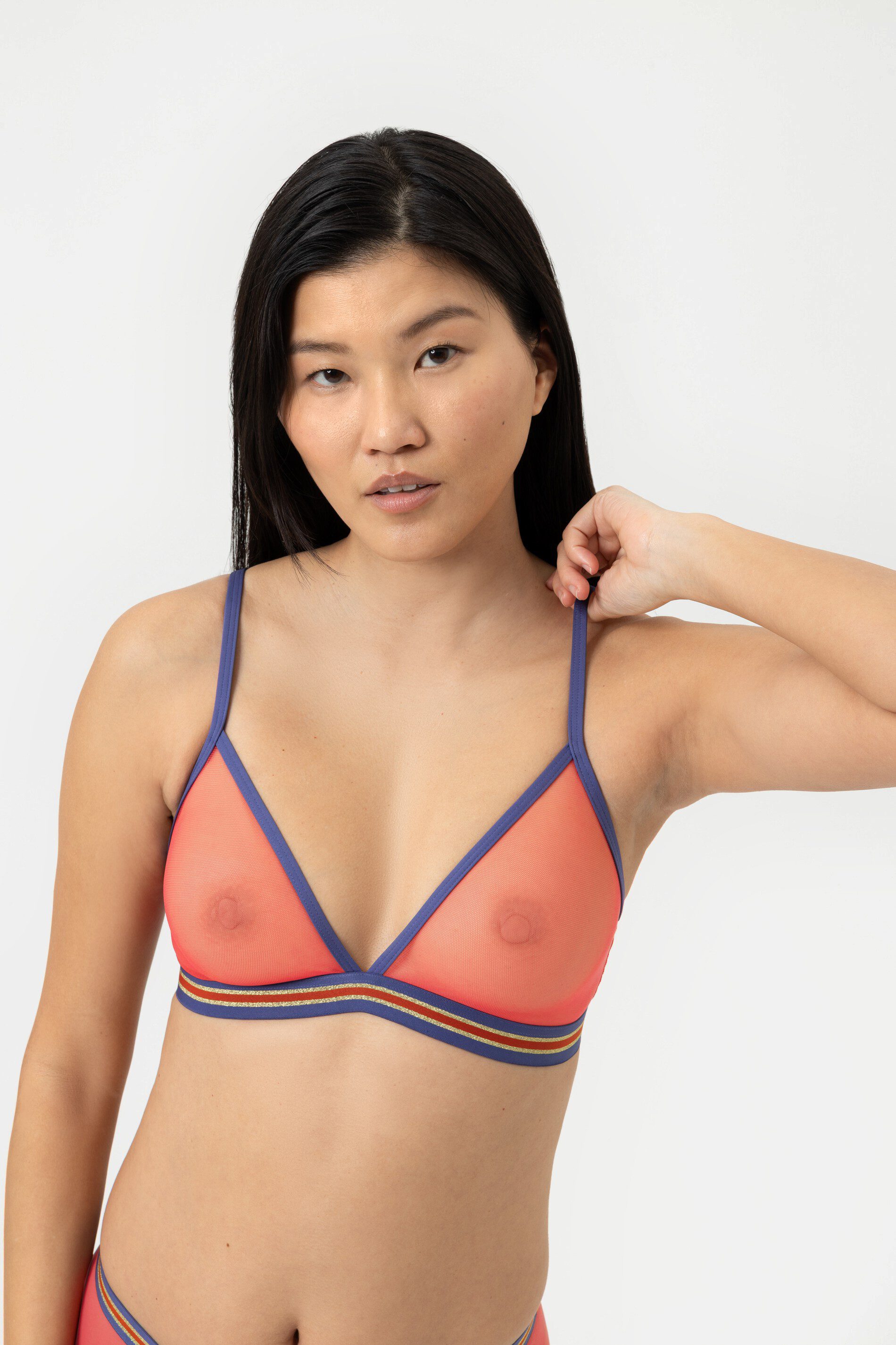 Mey Triangel-BH Mey Damen Triangel-BH Serie Poetry Sheer Bicolor (1-tlg., 1) transparentes Bralette, bügellos, aus Mesh-Tüll, Bicolor-Design