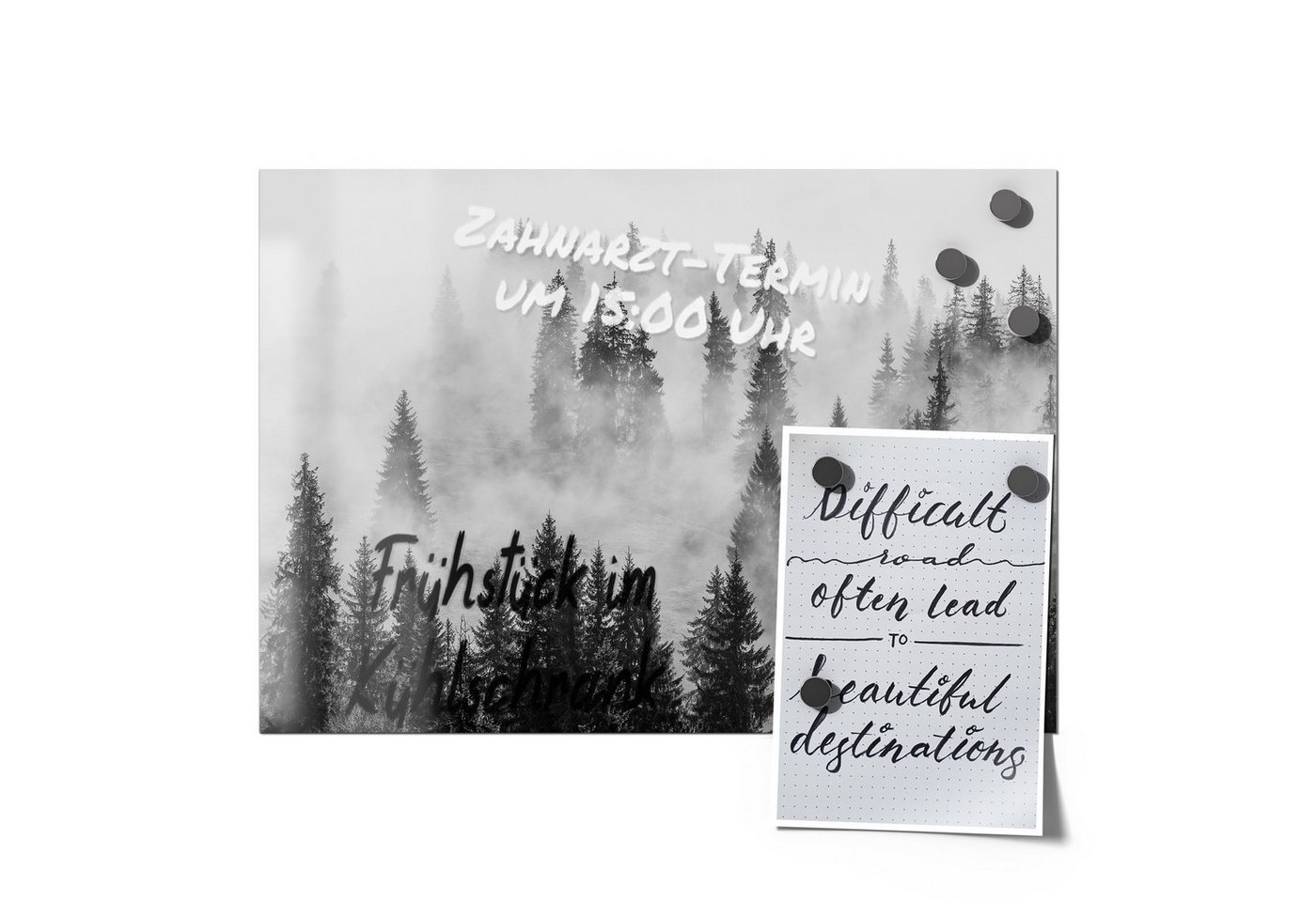 Thumbnail - DEQORI Magnetfolie 'Flüsternde Tannen', beschreibbar universal Magnetmatte magnetisch Folie Planer Kalender