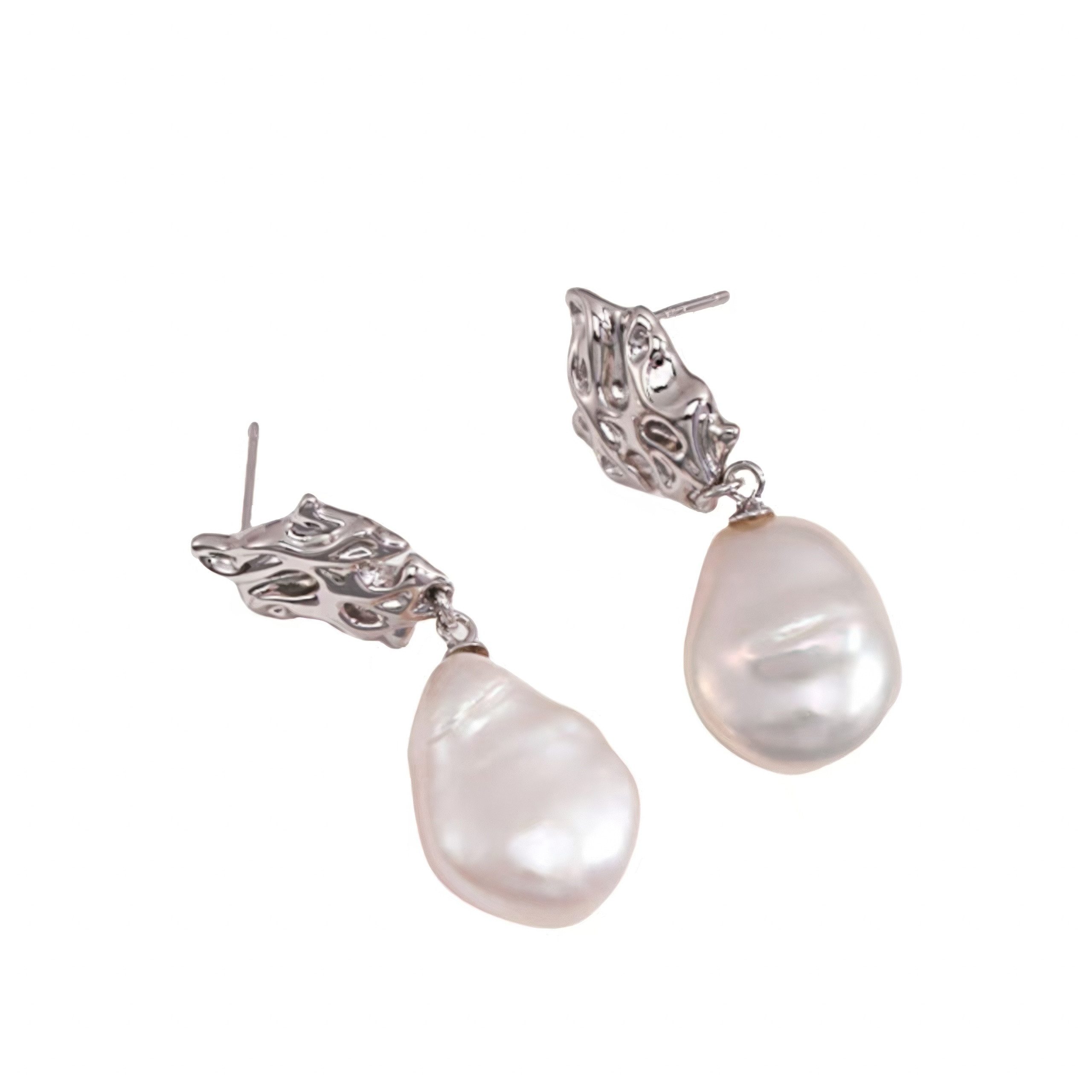 Jumpeak Perlenohrringe Perlenohrringe, vergoldete Ohrringe für Damen, weiße Ohrringe, Perlmutt-Ohrringe, 18 Karat vergoldet, Erstkommuniongeschenk