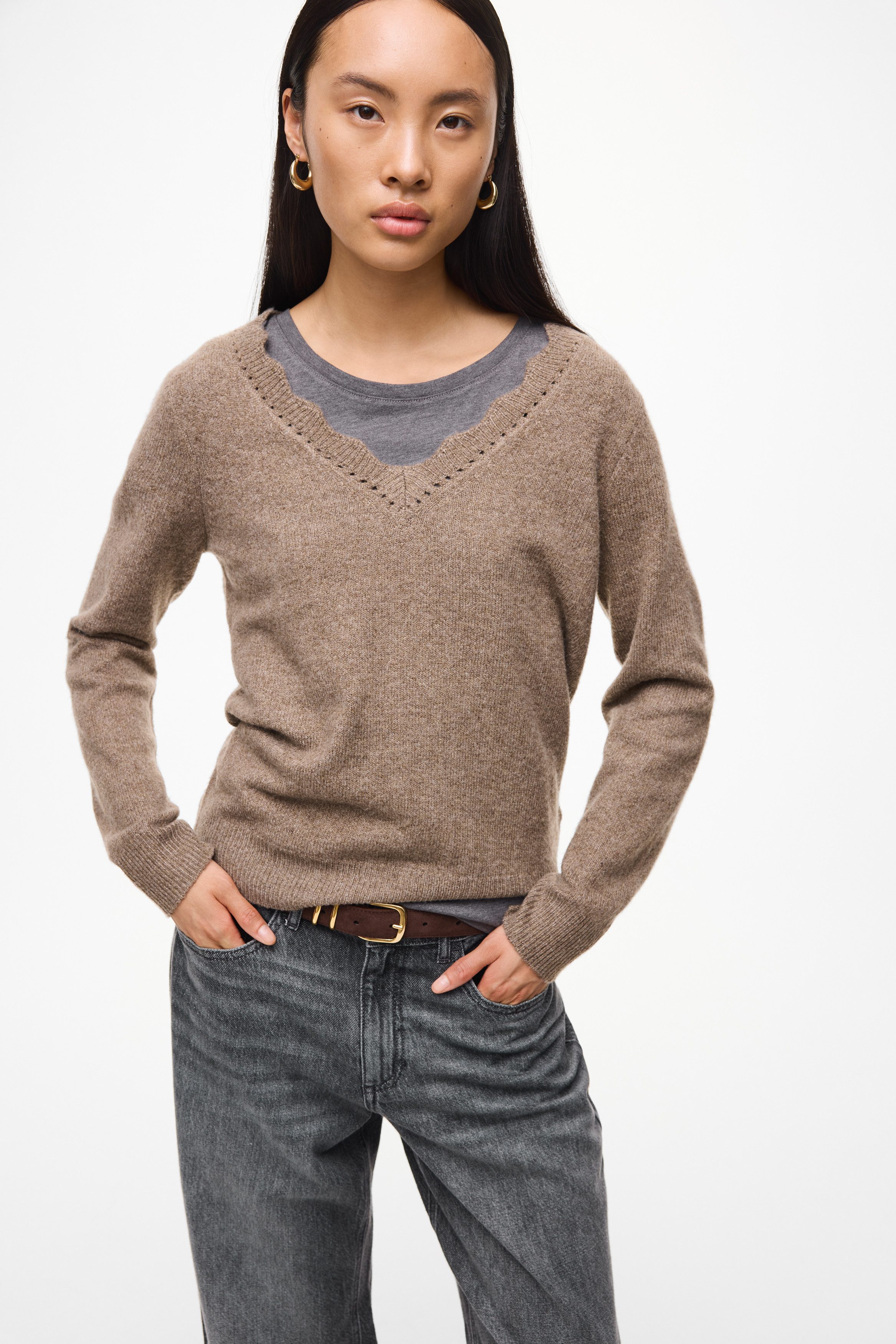 Vila V-Ausschnitt-Pullover VINIKOLINA V-NECK L/S KNIT TOP - NOOS günstig online kaufen