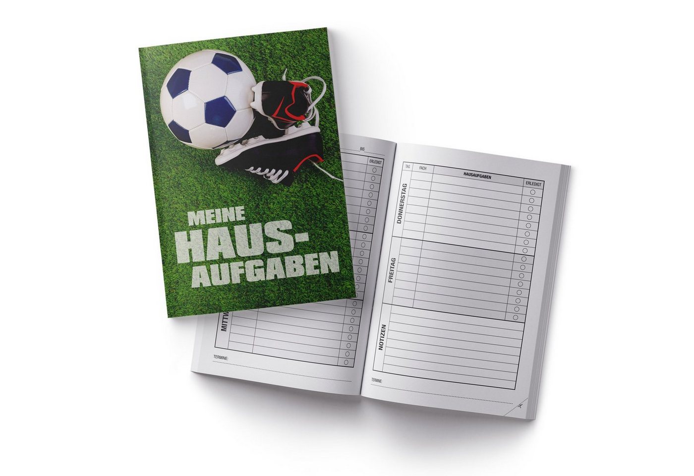 itenga Notizheft itenga Hausaufgabenheft Fußballschuhe (Motiv 13) DIN A5, 96 Seiten