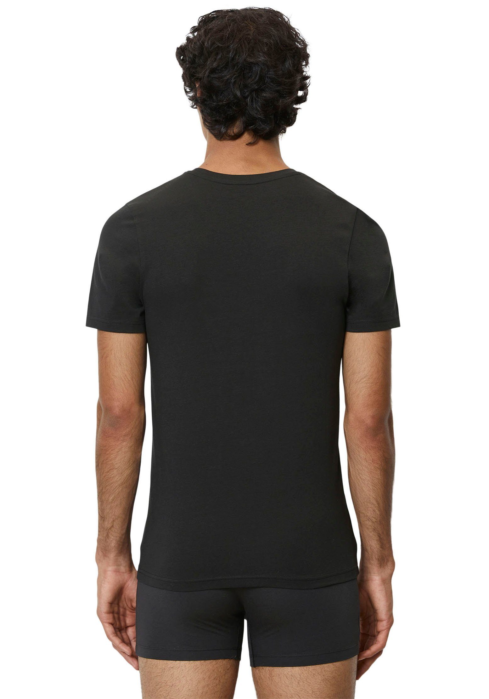 Marc O'Polo T-Shirt (Packung, 3-tlg) Schwarz