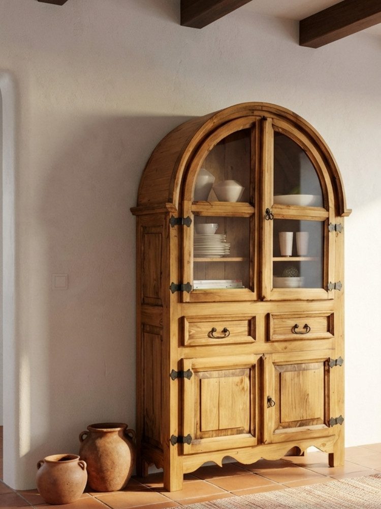 WOLF MÖBEL Vitrine MEXIKO Rundbogenvitrine (110x46x190)