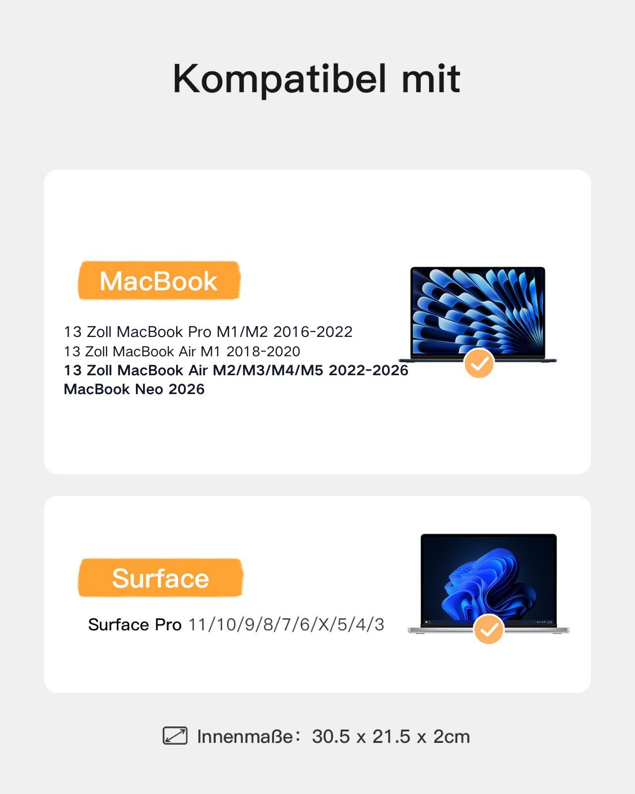 Inateck Laptoptasche für 13 Zoll MacBook Air Pro M5M4 M3, MacBook Neo 2026, günstig online kaufen