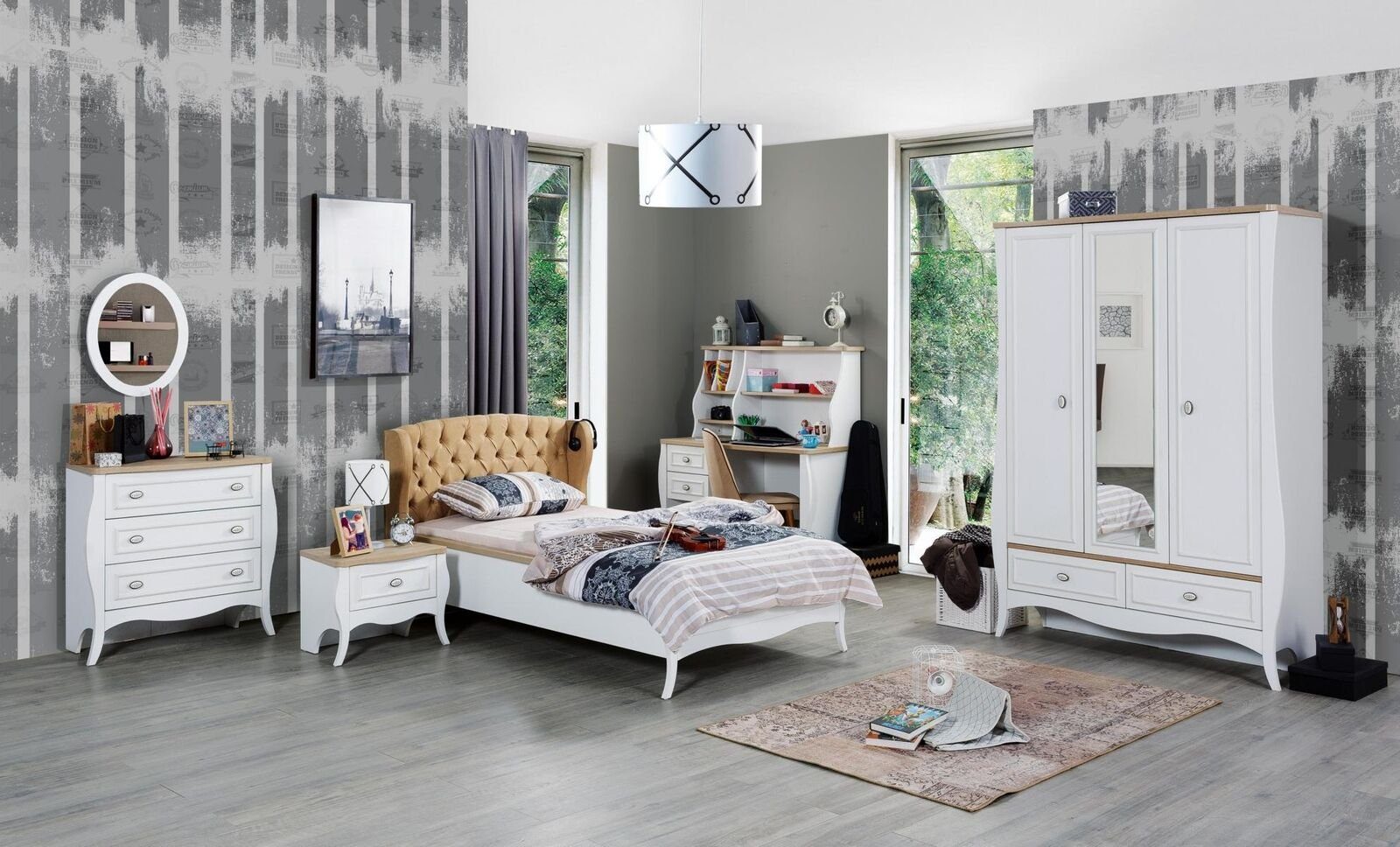JVmoebel Design Holz Sideboard Made In Kommode Europe Stil, Kommode Luxus Spiegel Kommoden Schlafzimmer