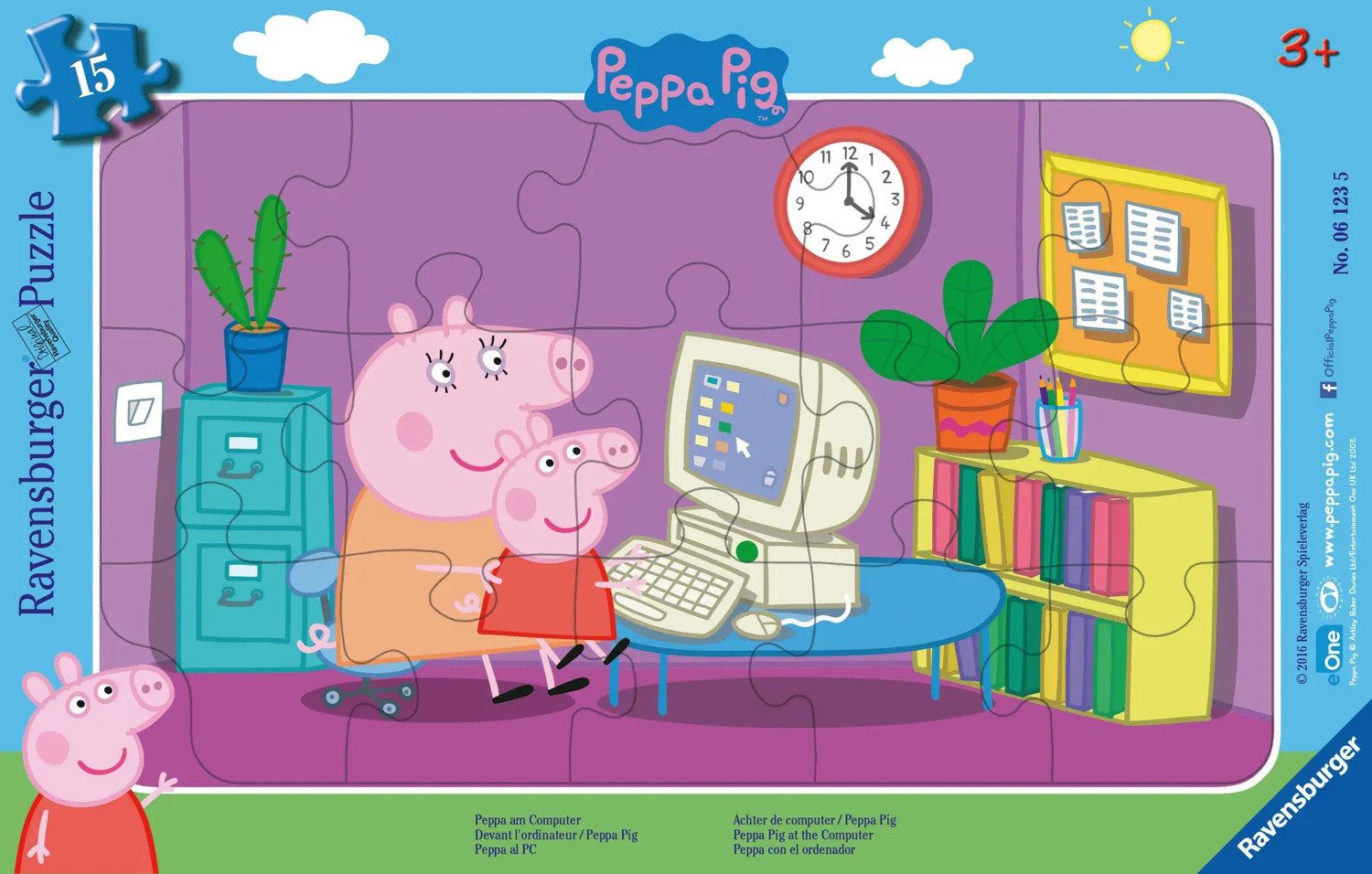 Ravensburger Puzzle Peppa am Computer Rahmenpuzzles 15 Teile, 15 Puzzleteile