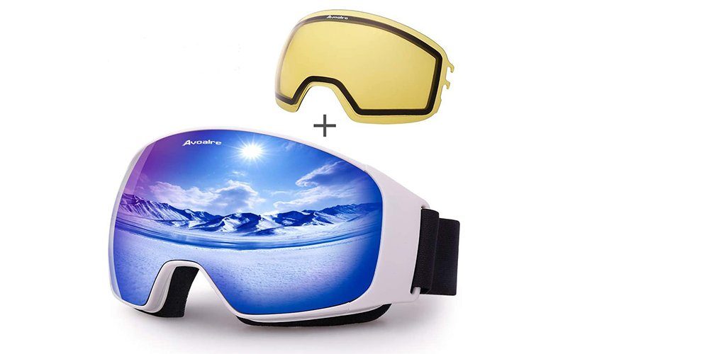 Elegear Skibrille »Avoalre Skibrille Anti Fog Snowboardbrille Herren - Ski  Snowboard Brille für Brillenträger Schutzbrillen«, (100% OTG Anti-Fog 400  UV-Schutz Schneebrille Snowboard Ski Goggles), 100% OTG Anti-Fog 400  UV-Schutz Schneebrille Snowboard Ski