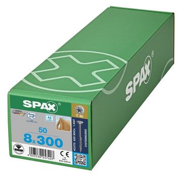 SPAX Spanplattenschraube Edelstahlschraube, (Edelstahl A2, 50 St), 8x300 mm