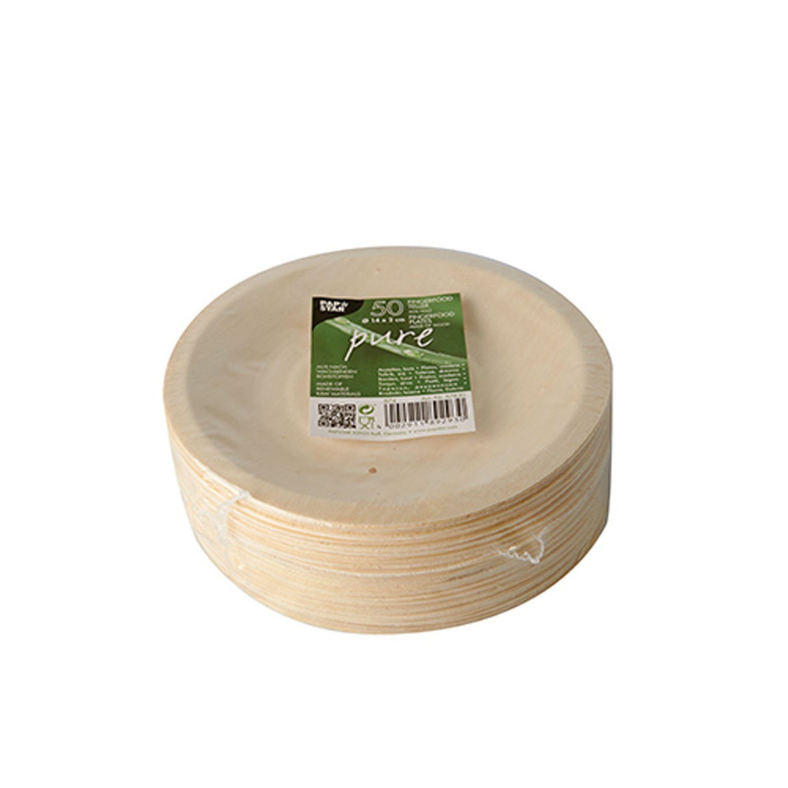 Holz PAPSTAR pure cm Fingerfood-Teller 14 rund aus 500 Einwegteller Ø Stück