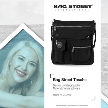 BAG STREET Umhängetasche Bag Street Damenhandtasche Umhängetasche (Umhängetasche), Umhängetasche Nylon, schwarz ca. 31cm x ca. 33cm