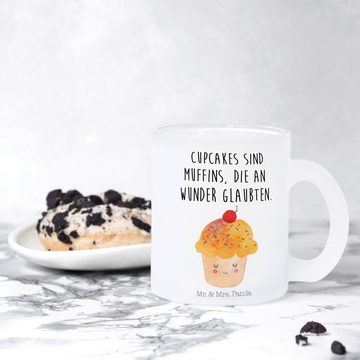 Mr. & Mrs. Panda Teeglas Cupcake - Transparent - Geschenk, Wunder, Gute Laune, Tasse, Tiere, T, Premium Glas, Außerordentliches Design