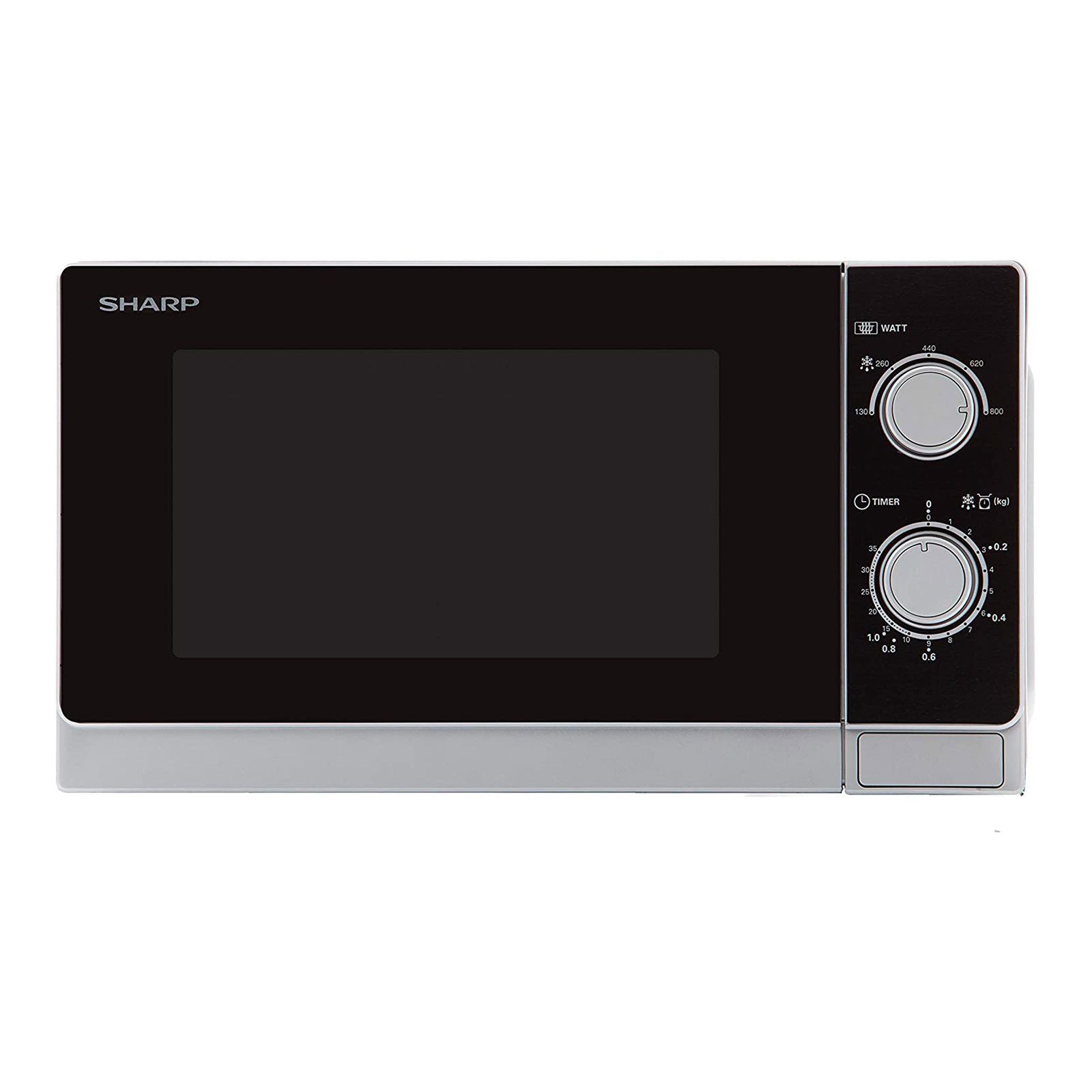 Sharp Mikrowelle R-200INW, 20 Liter, 5 Leistungsstufen, Glas-Drehteller, Auftauen nach Gewicht