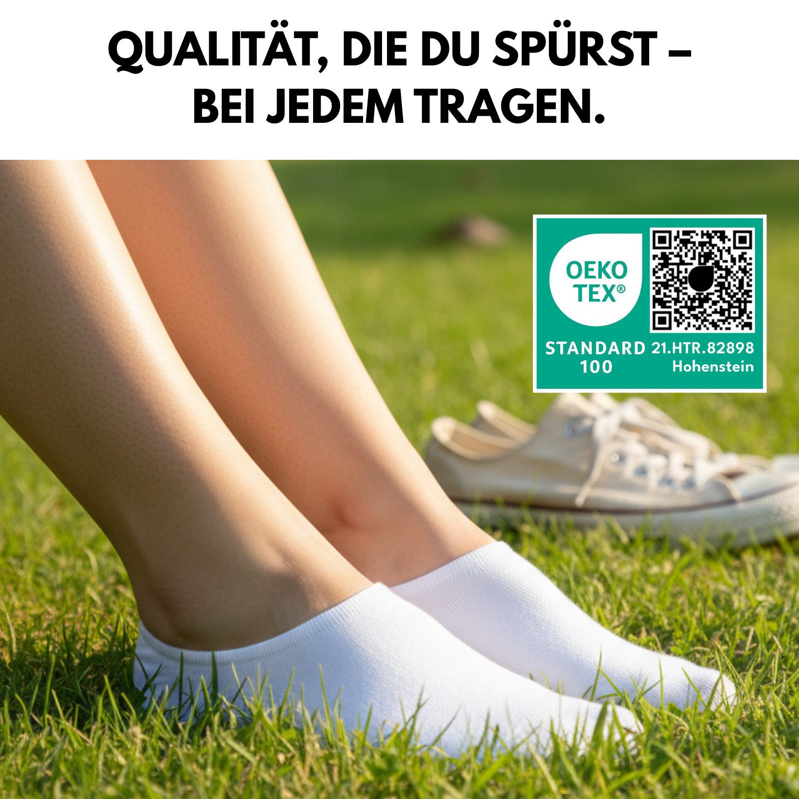 sockenkauf24 Füßlinge 10 Paar Premium Füßlinge Sneaker Socken Damen Herren Baumwolle (10-Paar) invisible Socks ohne Naht mit Silikonpad gegen Verrutschen - 70106T