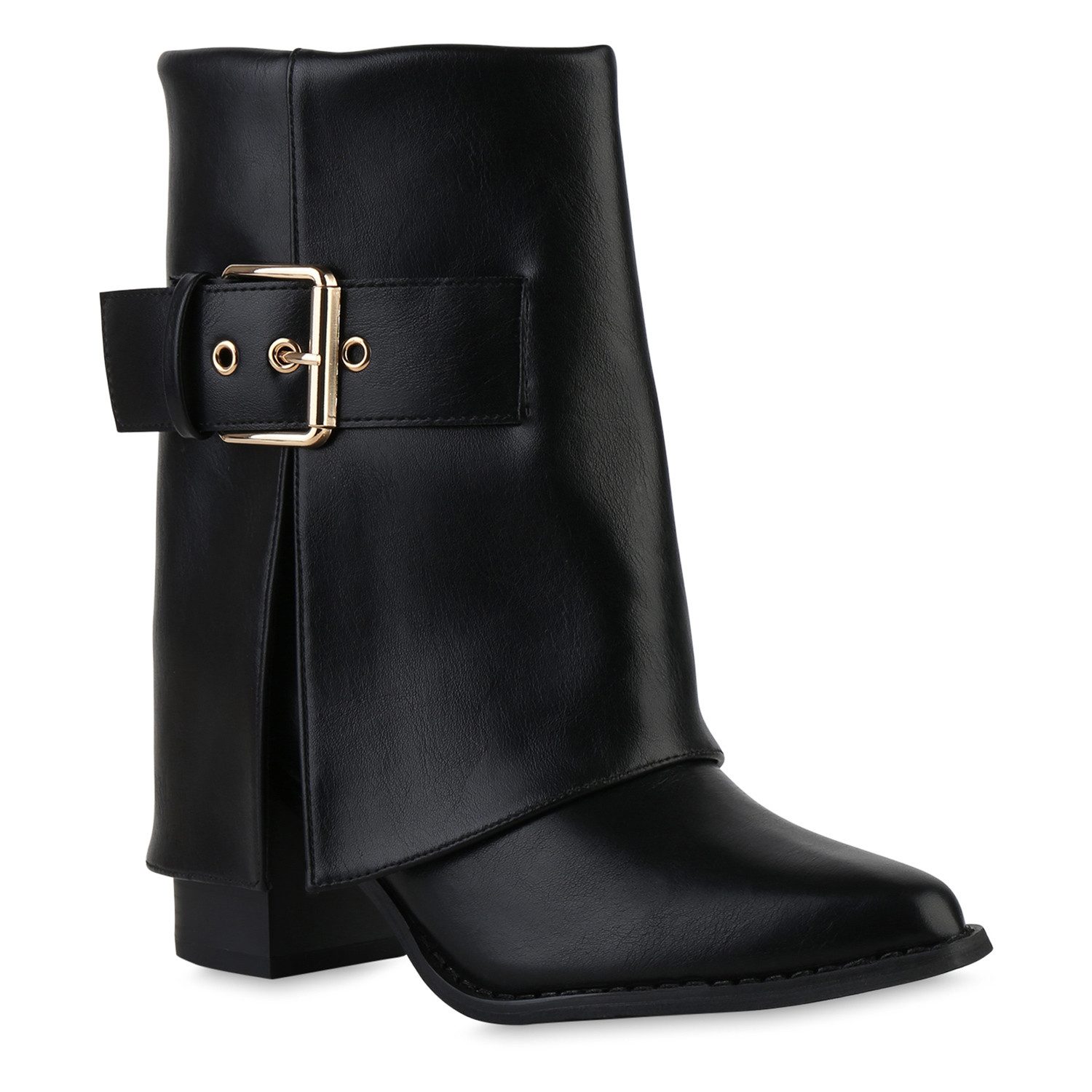 VAN HILL 841863 Cowboy Boots Damen Cowboy Boots Stiefeletten Schnallen Holz günstig online kaufen