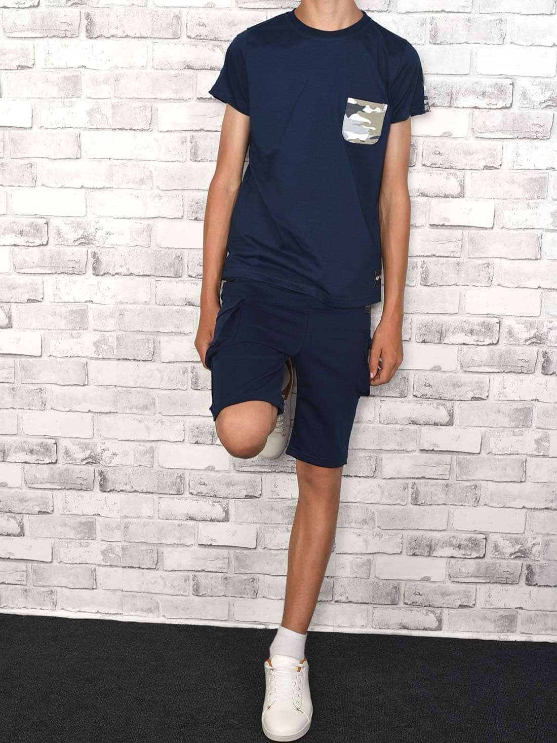 BEZLIT T-Shirt & Shorts Navy Cargo Sommer Set T-Shirt (1-tlg) Jungen casual / und Navy Shorts