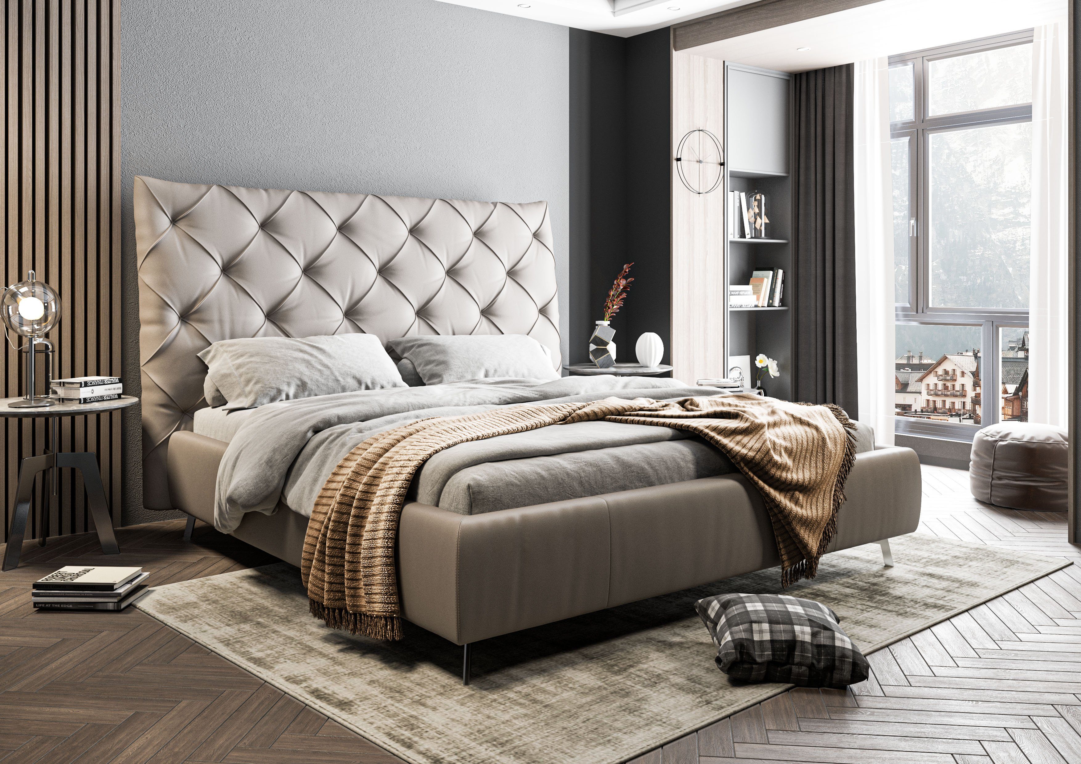 PLACES OF STYLE Polsterbett "Elloree, in 4 Breiten, hinten mit Originalstof günstig online kaufen