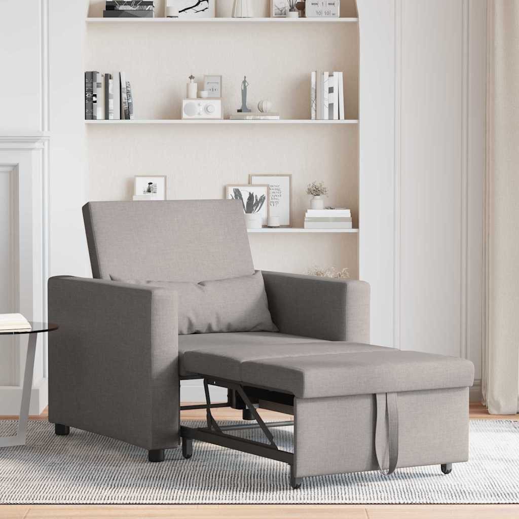 vidaXL Sessel Einzel-Schlafsofa mit Rädern Taupe günstig online kaufen