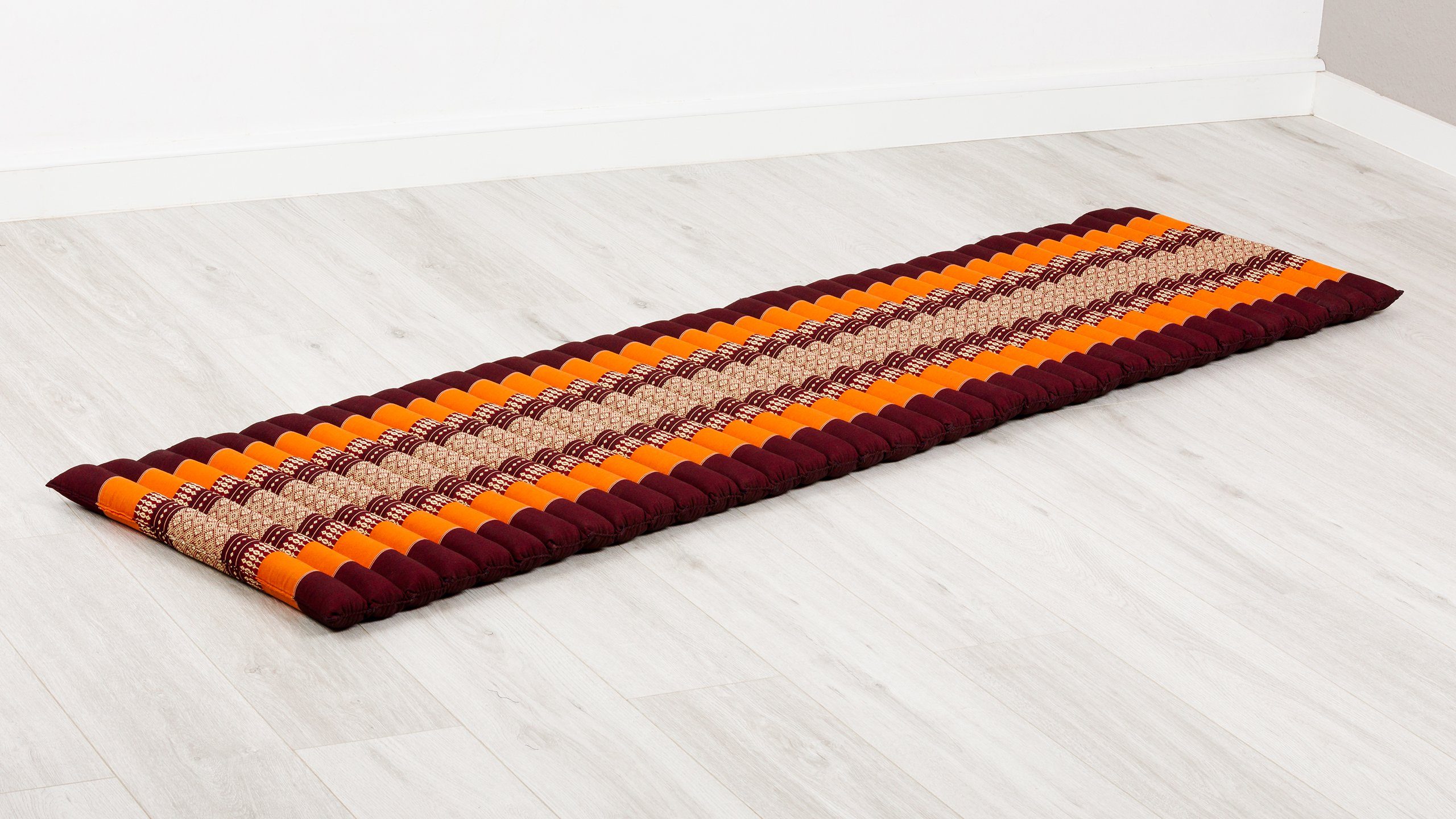 Rollmatte hoch, breit, handgefertigt, cm Kapok livasia, 4,50 Orange vegan Reisebett-Matratzen 50 cm 210x50x4,5cm, und