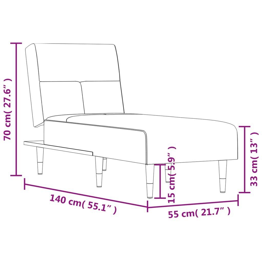 vidaXL Chaiselongue Chaiselongue Hellgrau 1 Samt, Teile