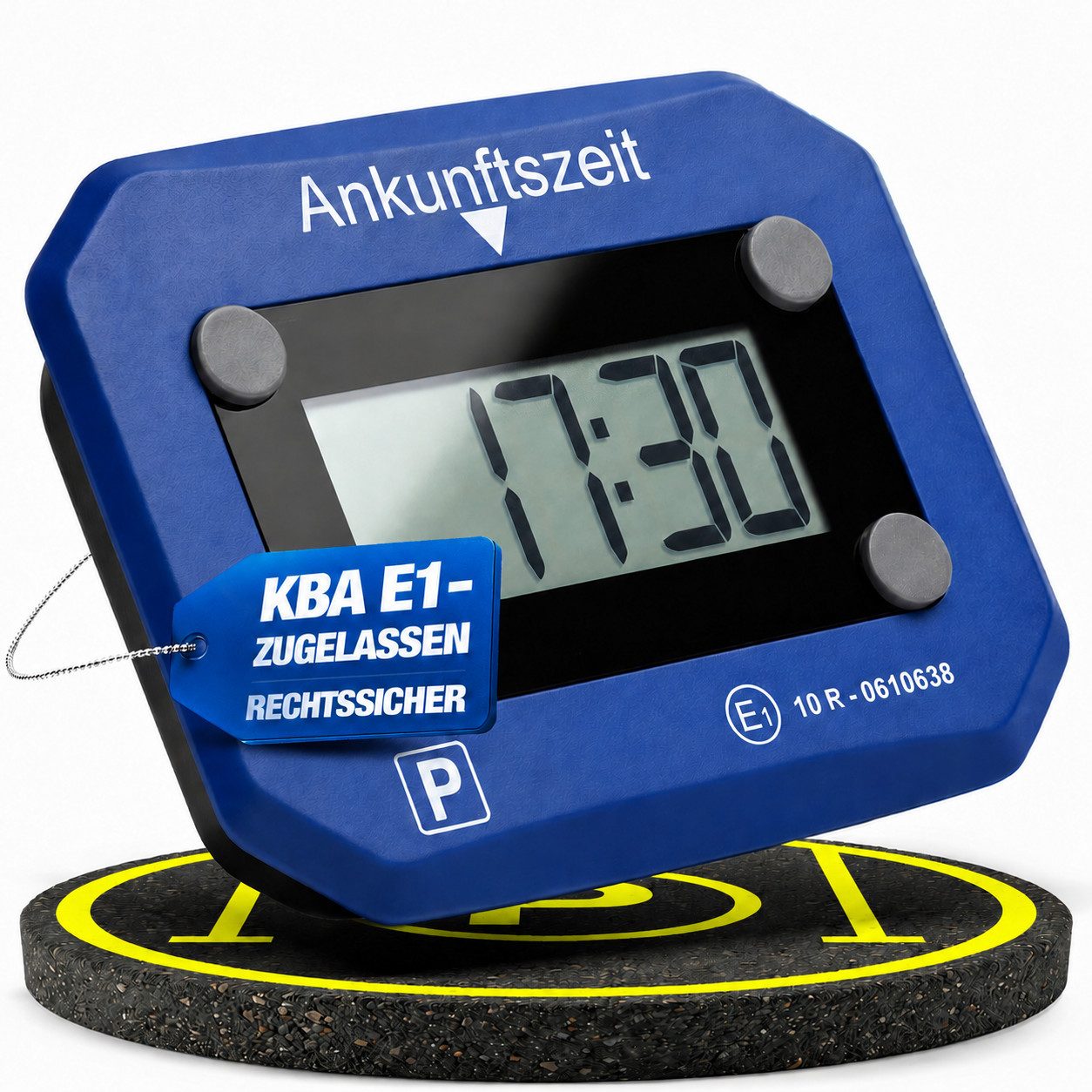 NTG Nutzfahrzeug Technik GmbH elektronische Parkscheibe E1 mit KBA-Zulassung für DE, automatische Parkscheibe (Automatik-Erkennung, Digitale Zeitanzeige)