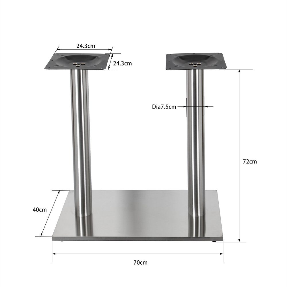 Sockelfüße, Untergestell Tischplattenträger Edelstahl 2er Tischbein Mucola Edelstahl (Set, 2X Möbelfuß Set),