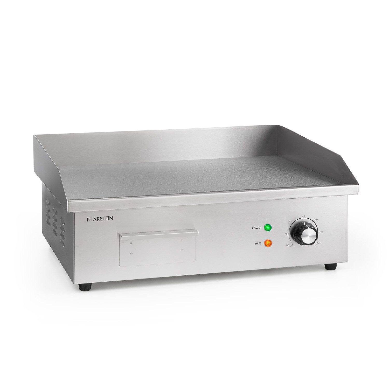 Klarstein Kontaktgrill Grillmeile 3000G Elektrogrill 3000 W Grillplatte 54,5x35 cm glatt, 3000 W, Tischgrill Gastrogrill mit Gusseisen Thermostat & 50-300°C