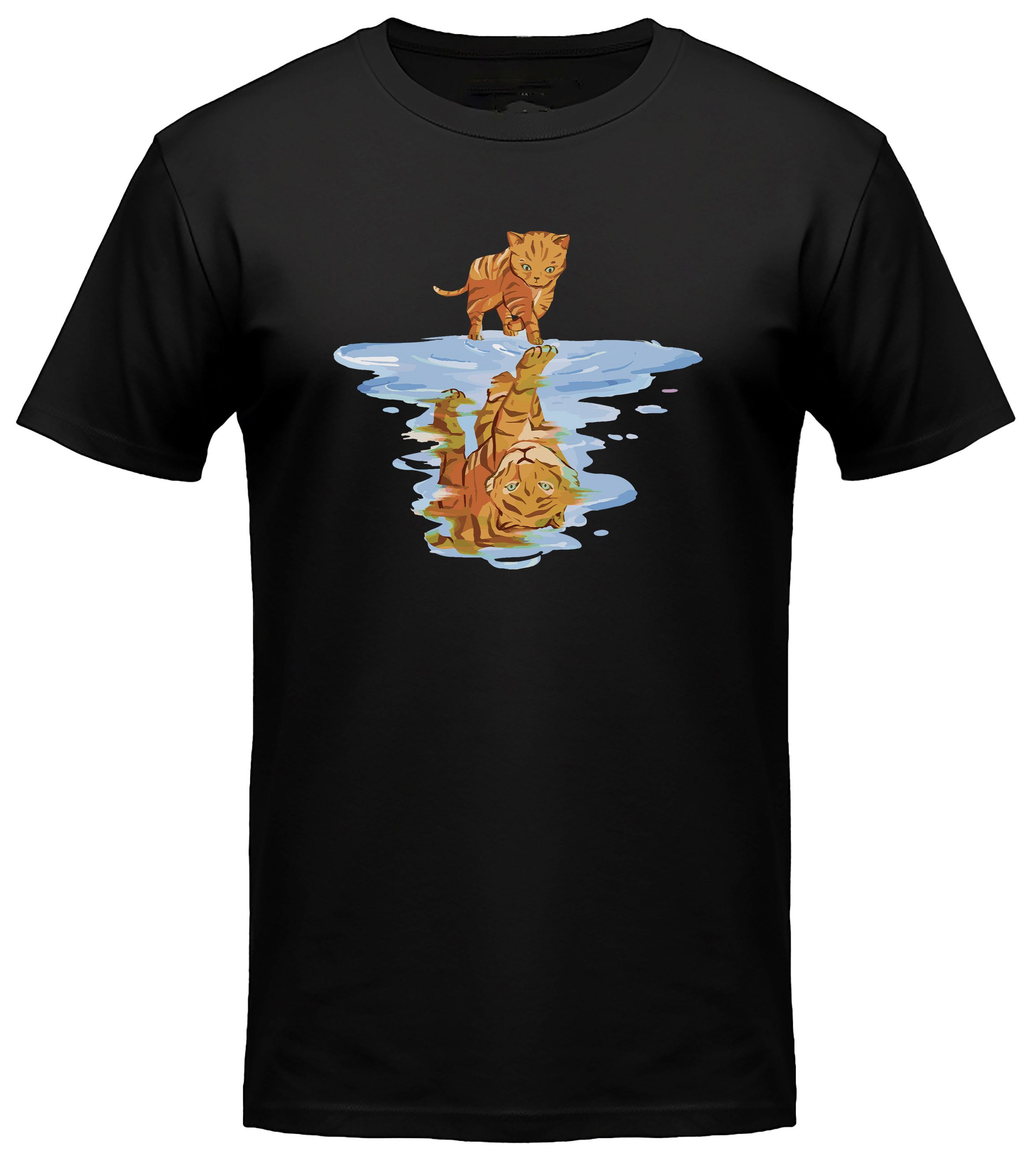 T-Shirt Katzen print Shirt Tiger