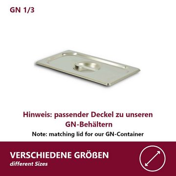 HOOZ Thermobehälter GN Deckel 1/6 Edelstahl Wärmebehälter Speisen, Edelstahl, (Packung, 1-tlg., ineinander stapelbar, platzsparend), stapelbar