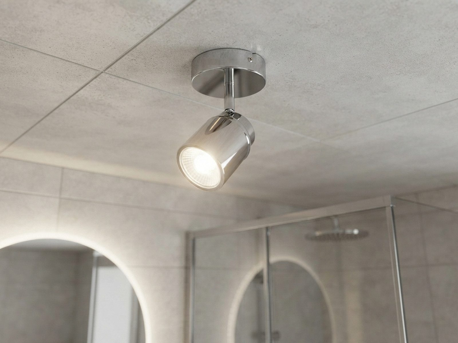 TRIO Leuchten LED Wandstrahler Badezimmer geeignet, Tiefe 15,5cm, dimmbar, LED wechselbar, Warmweiß, innen Wand-Lampe Gäste WC, Badlampe Strahler schwenkbar ink – Bild 2 von 5