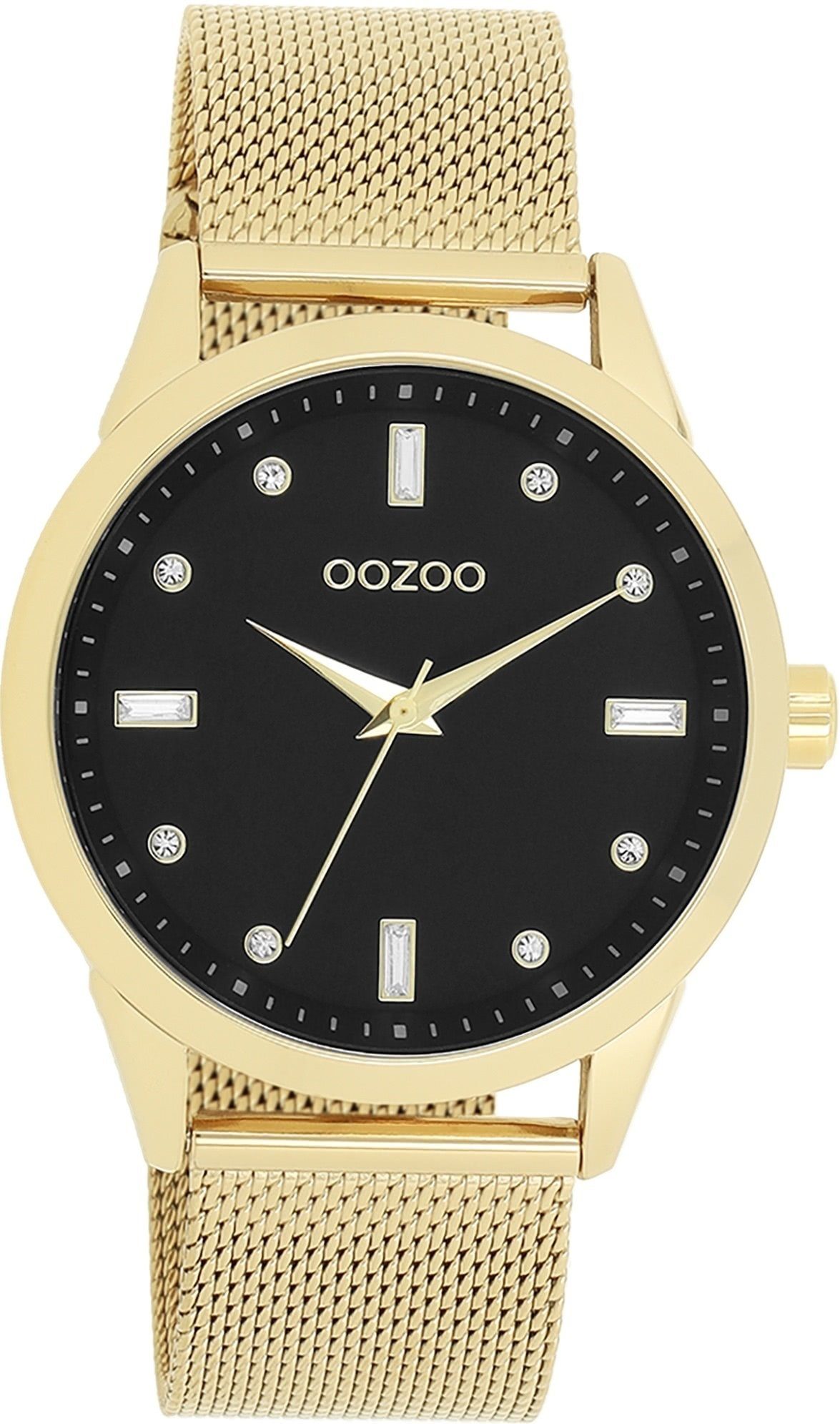 OOZOO Quarzuhr Oozoo Damen Armbanduhr Timepieces Analog, (Analoguhr), Damenuhr rund, groß (ca. 40mm) Metallarmband, Fashion-Style