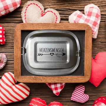 Lasernauten Lunchbox Lunchbox Edelstahl "Herzensmensch" Brotdose für Kinder und Erwachsene, Kleine Dose (ca. 700ml)