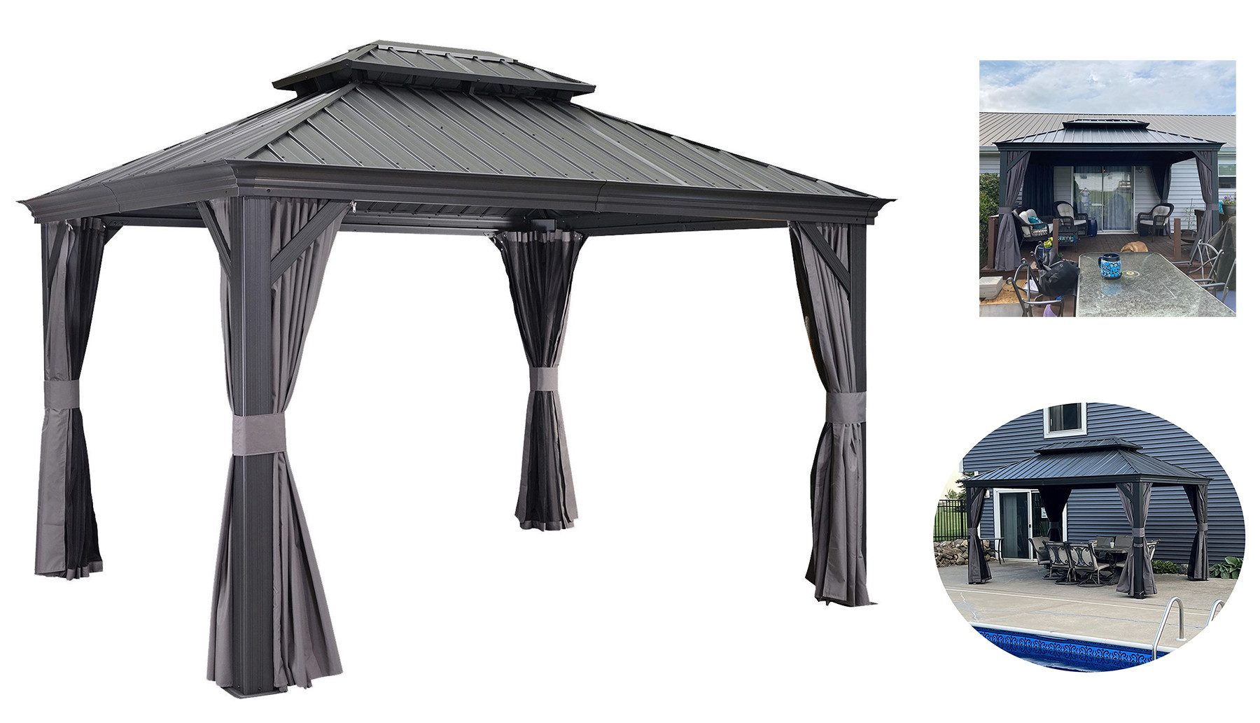 PURPLE LEAF Pavillon Außenbereich Alu Gartenpavillon günstig online kaufen