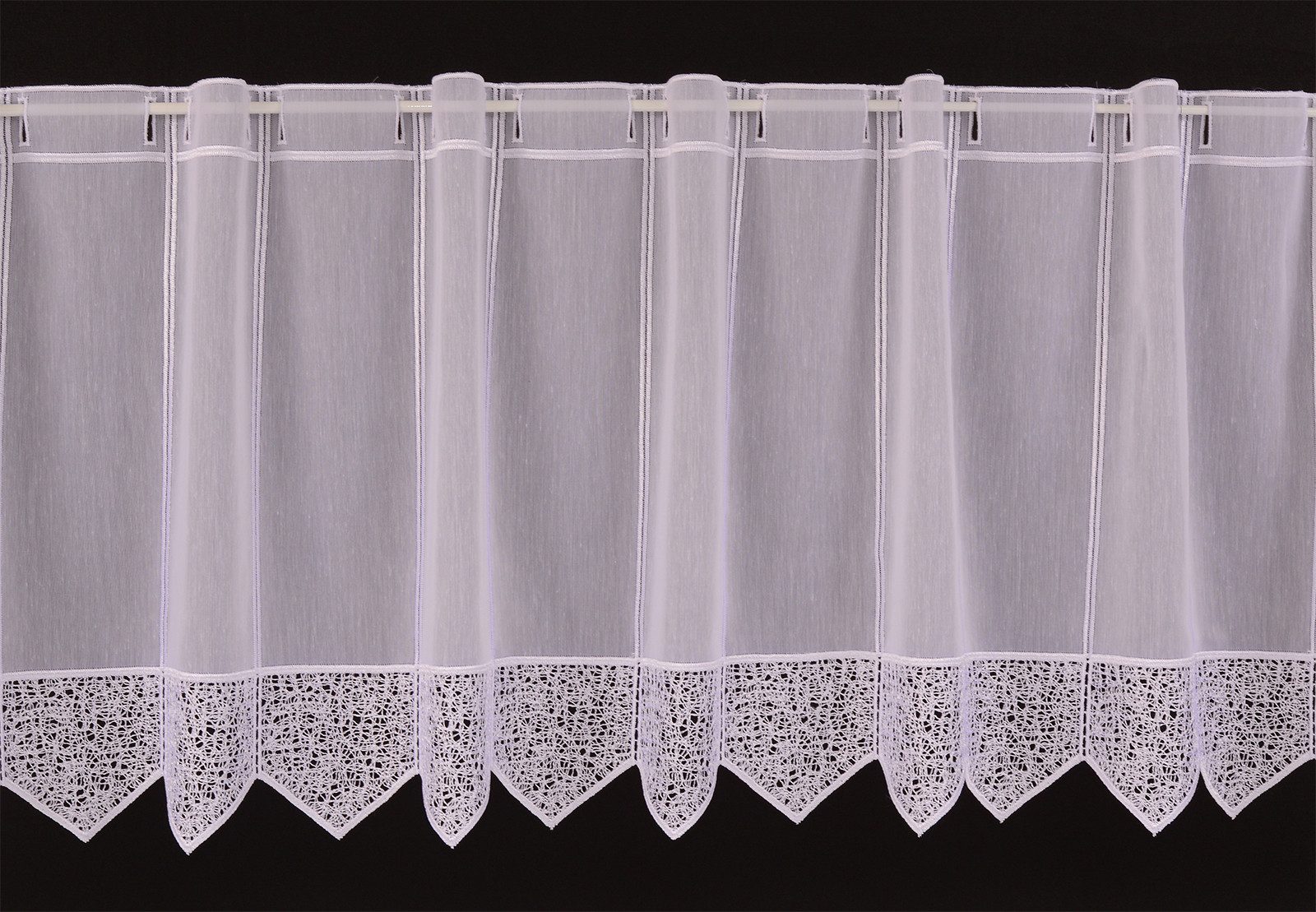 Gardinen Kranzusch Scheibengardine mit Stickerei Spinnwebenoptik, Stangendu günstig online kaufen