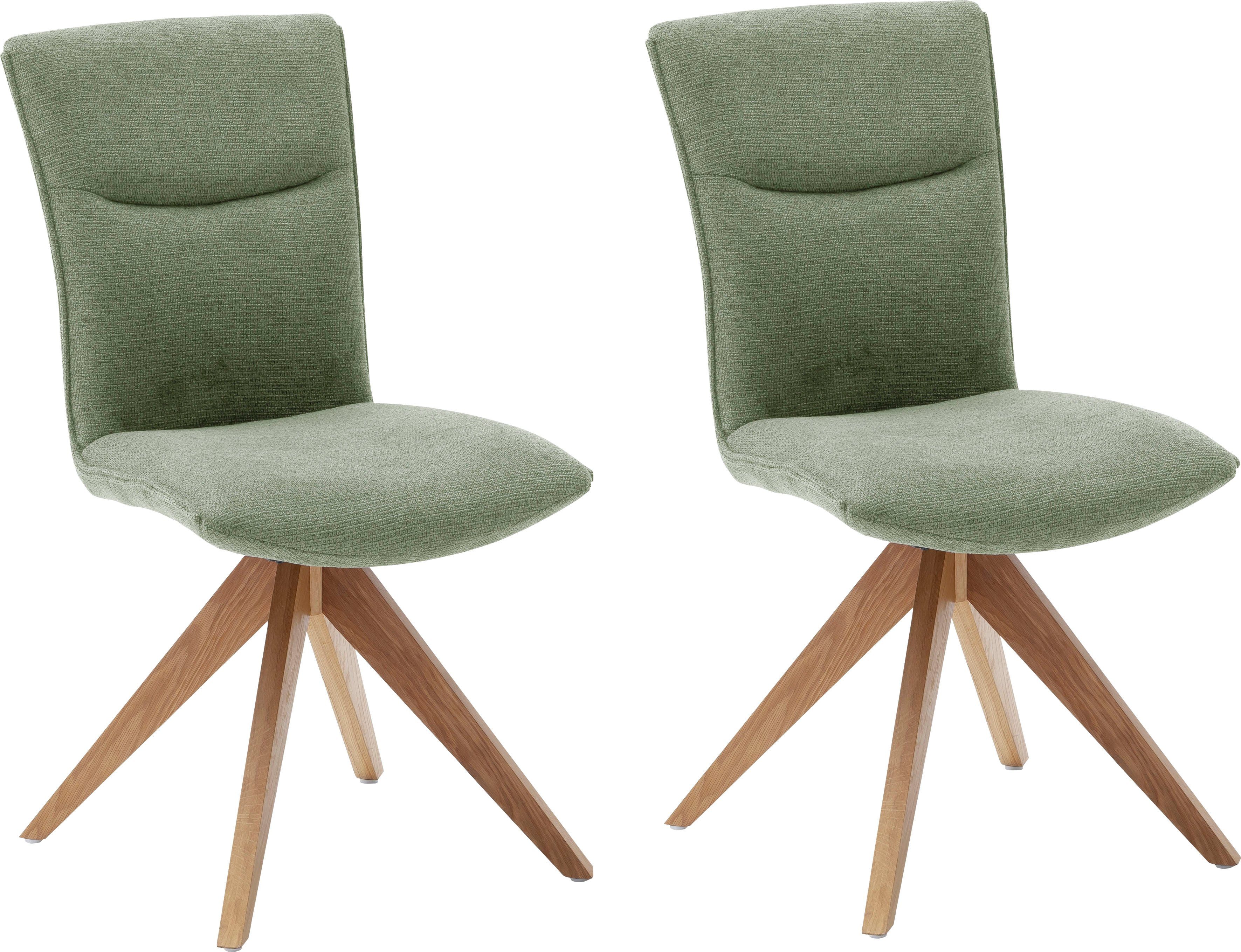 MCA furniture Esszimmerstuhl Odense (Set, 2 St), 2er Set, Stoffbezug in Chenille Optik, 180° drehbar, bis 120 kg Olive | Olive | Stühle