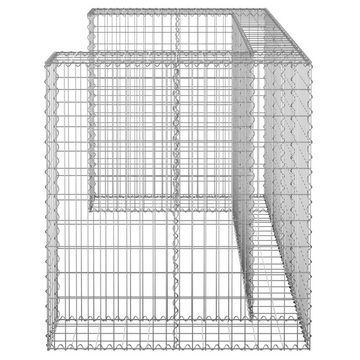 vidaXL Mülltonnenbox Gabionenwand für Mülltonnen Verzinkter Stahl 180x100x110 cm