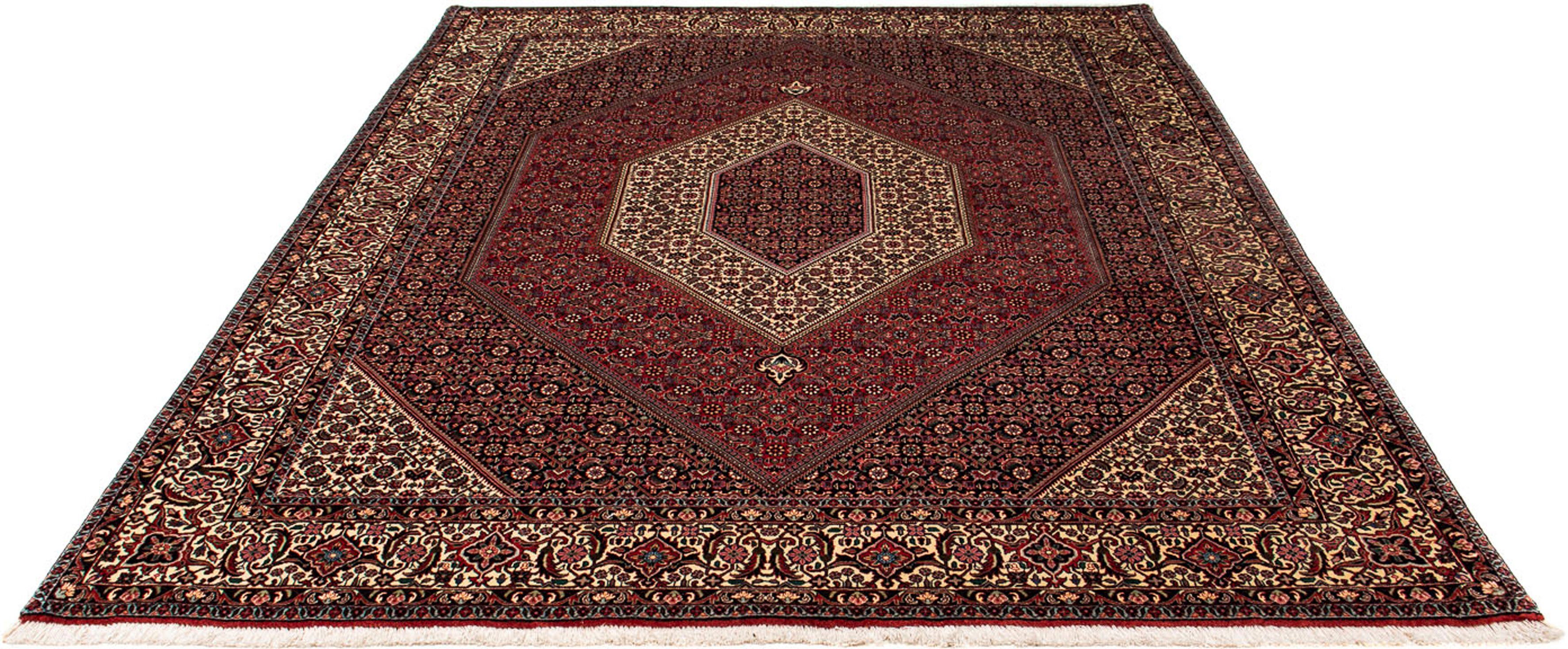 Orientteppich Perser - Bidjar - 251 x 202 cm - dunkelrot, morgenland, rechteckig, Höhe: 15 mm, Wohnzimmer, Handgeknüpft, Einzelstück mit Zertifikat