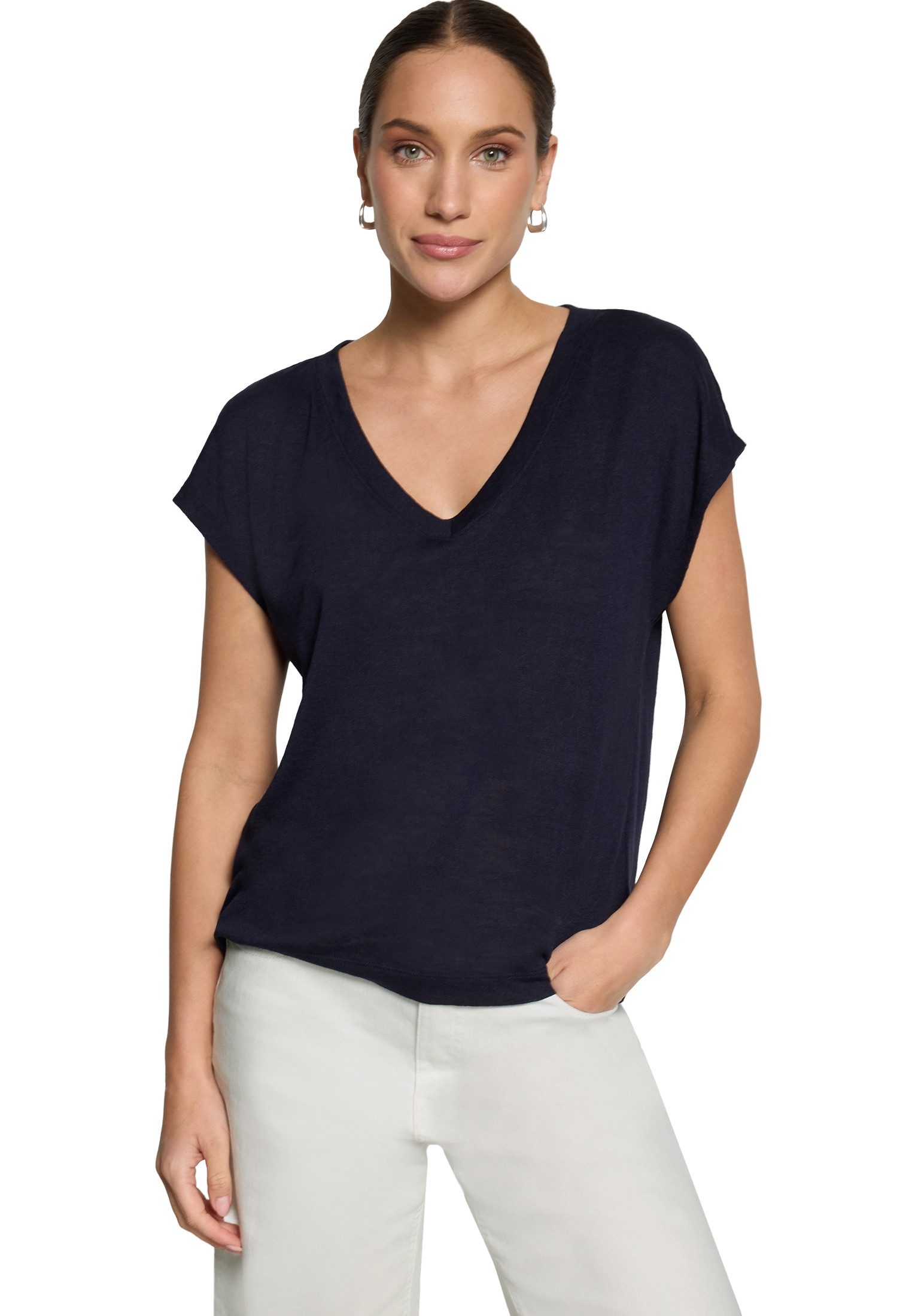 Zero T-Shirt Damen mit V-Ausschnitt (1-tlg) Material