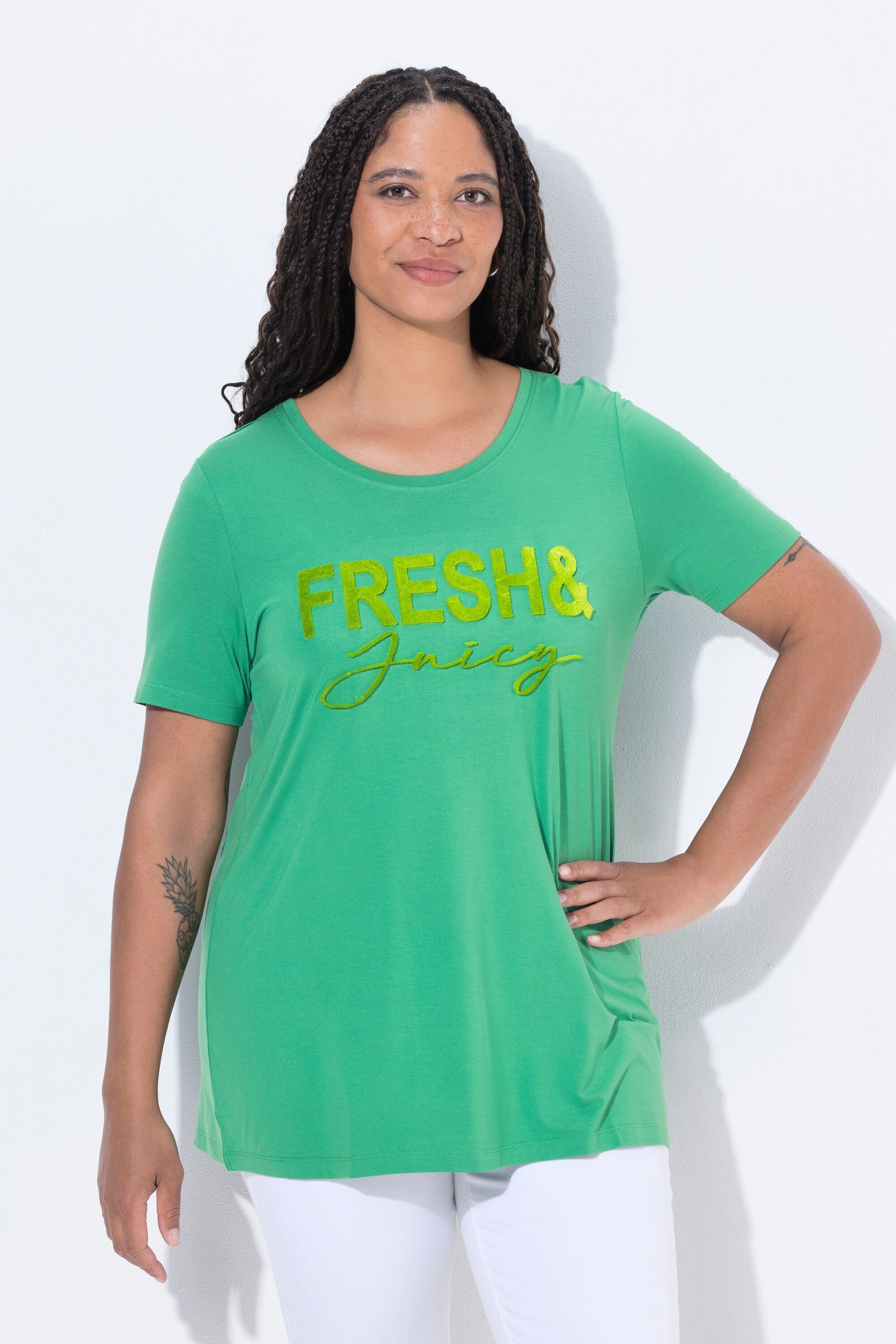 MIAMODA T-Shirt T-Shirt Komfort Fit Tuft-Print Halbarm