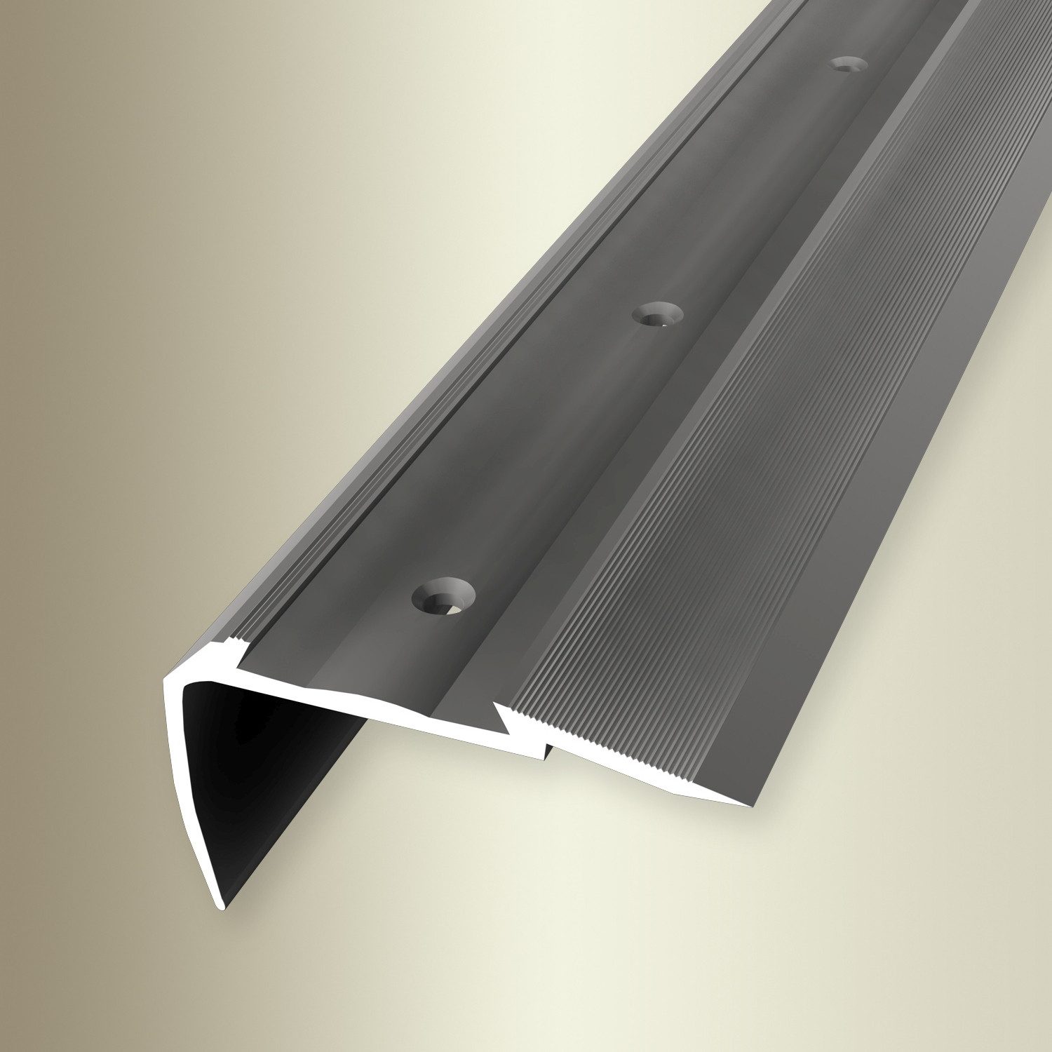 Küberit Treppenkantenprofil 34 x 60 x 2500 mm Winkelprofil Edelstahl Gebohrt Aluminium