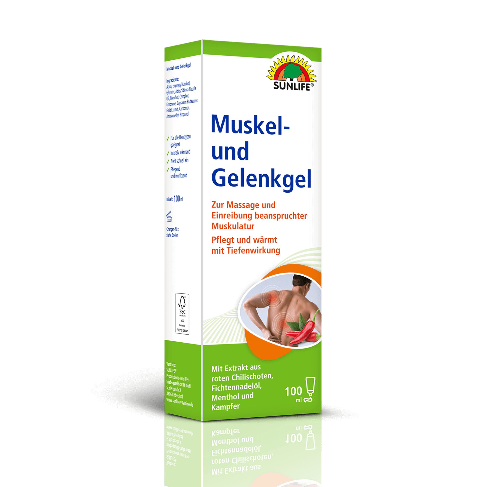 SUNLIFE Hautpflegegel SUNLIFE® Muskel- und Gelenkgel 100 ml Muskelschmerzen + Fichtennadelöl