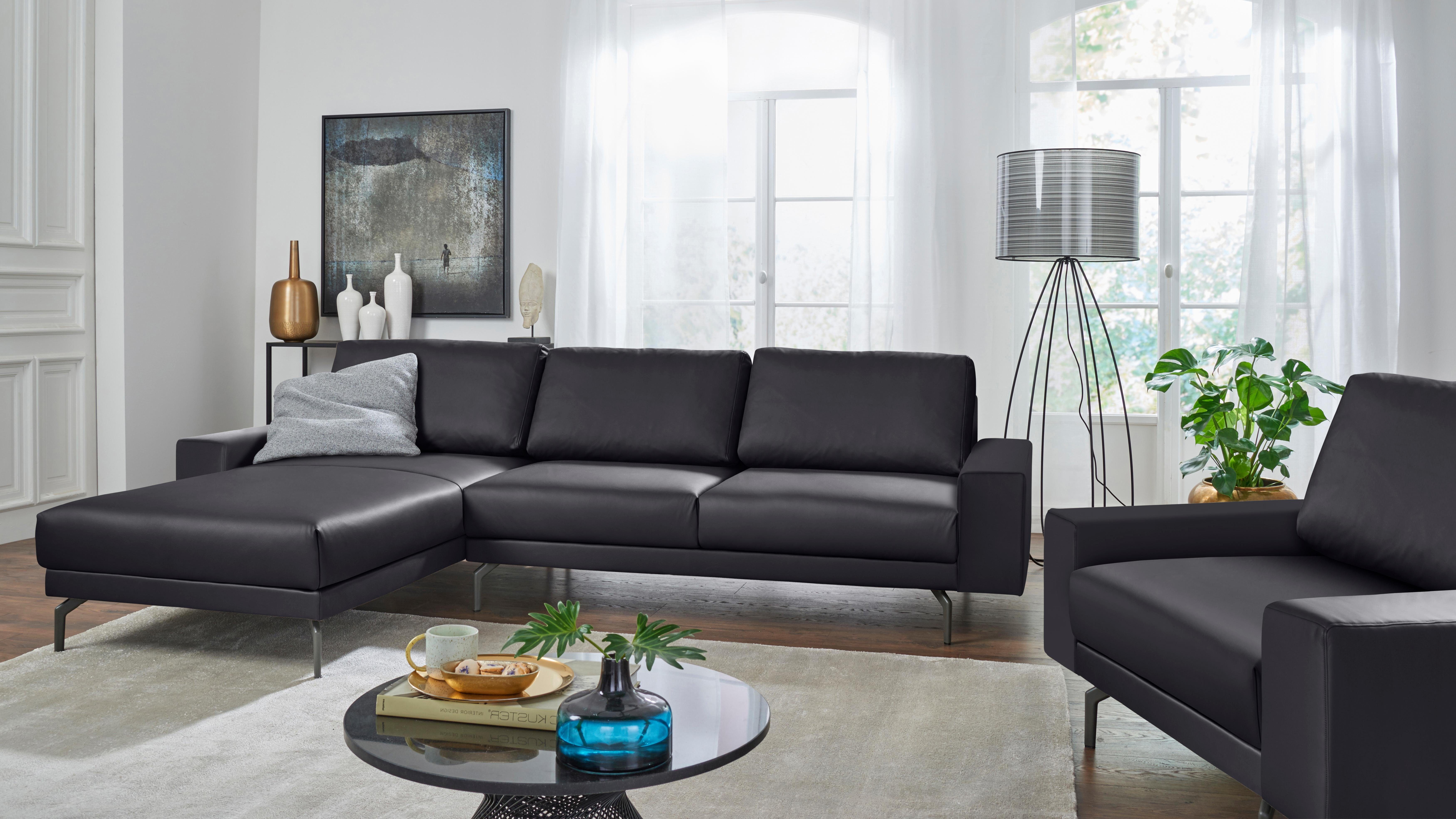 Creation BY ROLF BENZ Ecksofa CR.450, Designecksofa, L-Form, Armlehne breit und niedrig, Alugussfüße in umbragrau, Breite 274 cm