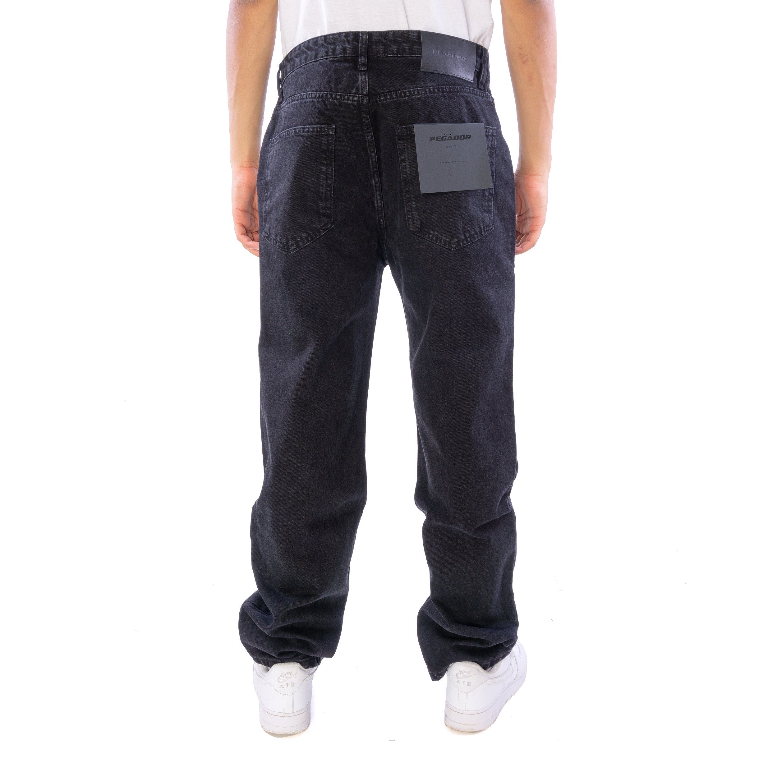 schwarz Hose Slim-fit-Jeans Jeans (1-tlg) Baggy black washed Tibo Pegador Herren Pegador