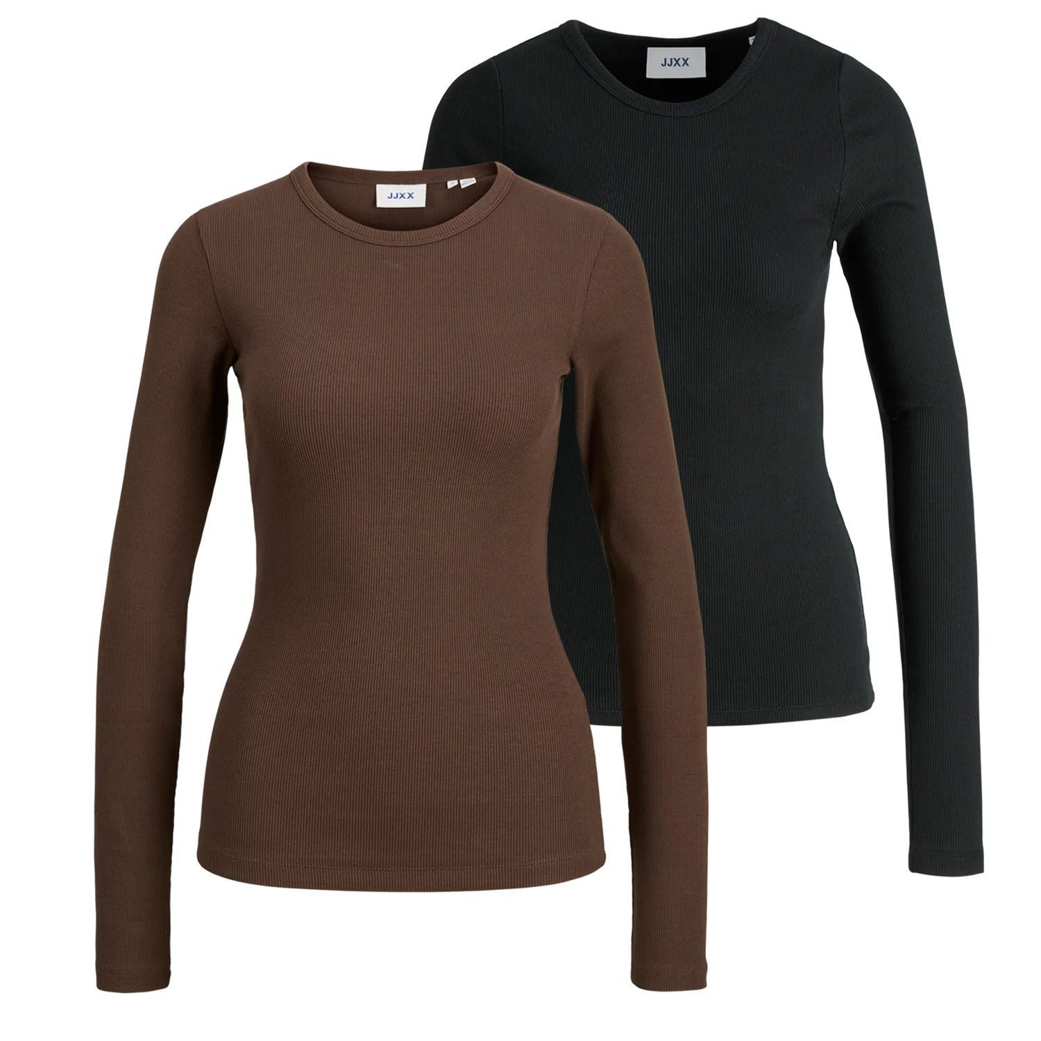 JJXX Longsleeve (Set) toller Basic-Longsleeve mit senkrechten Rillen im 2er Pack