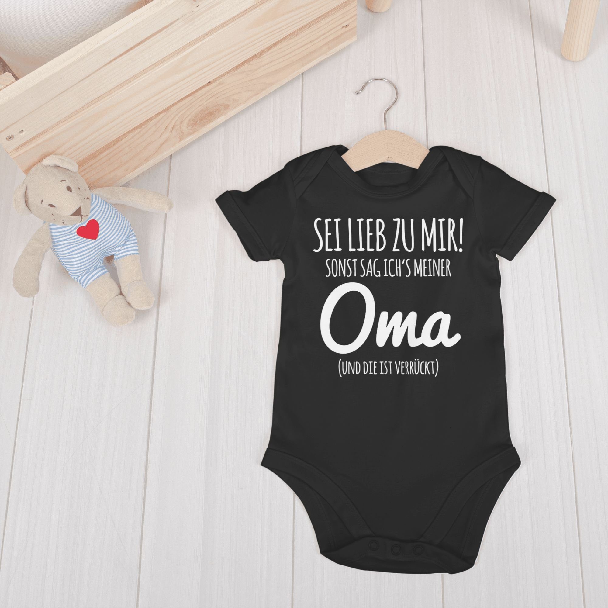 Shirtracer Shirtbody Sei lieb zu mir sonst sag ichs Oma Sprüche Baby