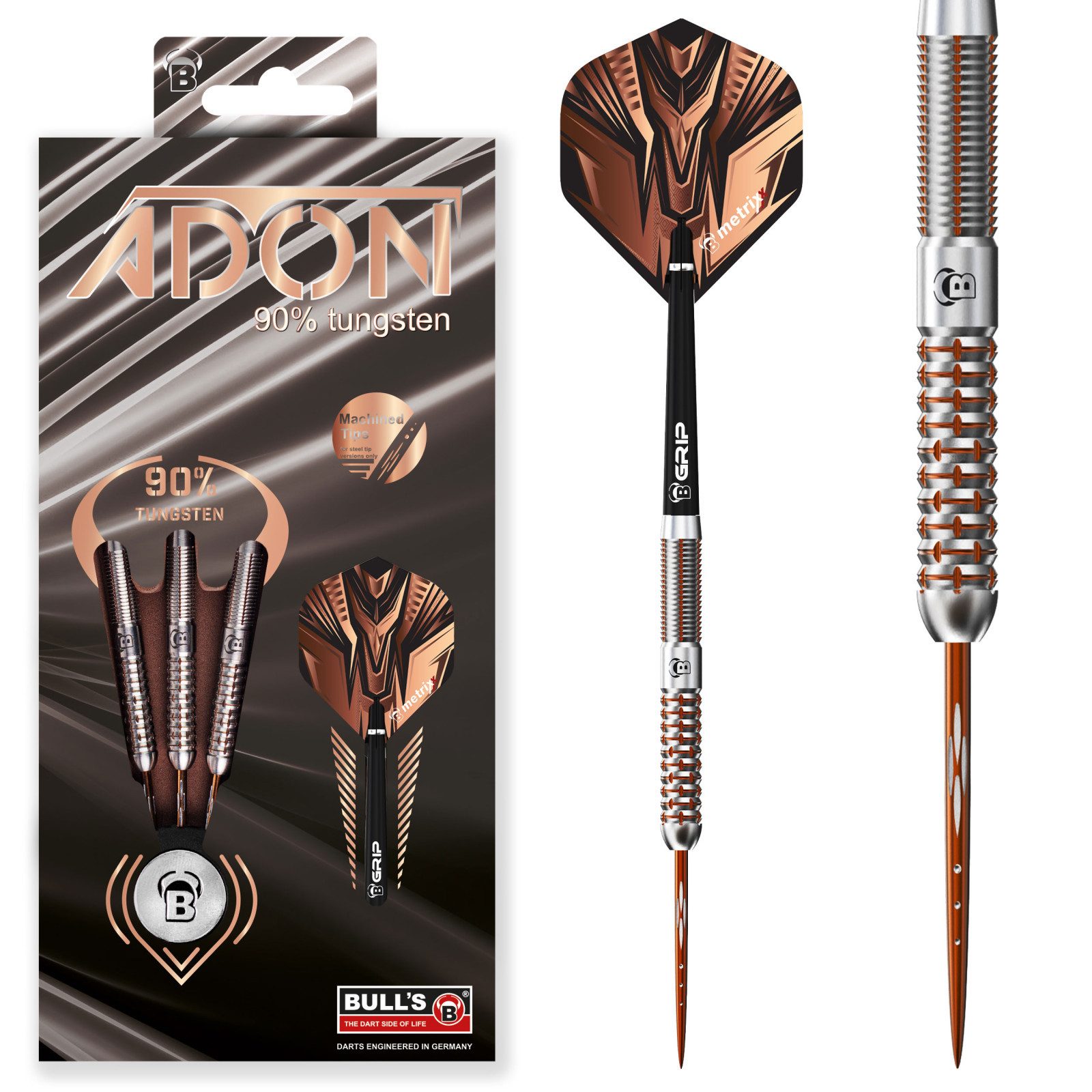 BULL'S Dartpfeil BULL'S Adon, Steel Dart, 90% Tungsten, 21g, bronze