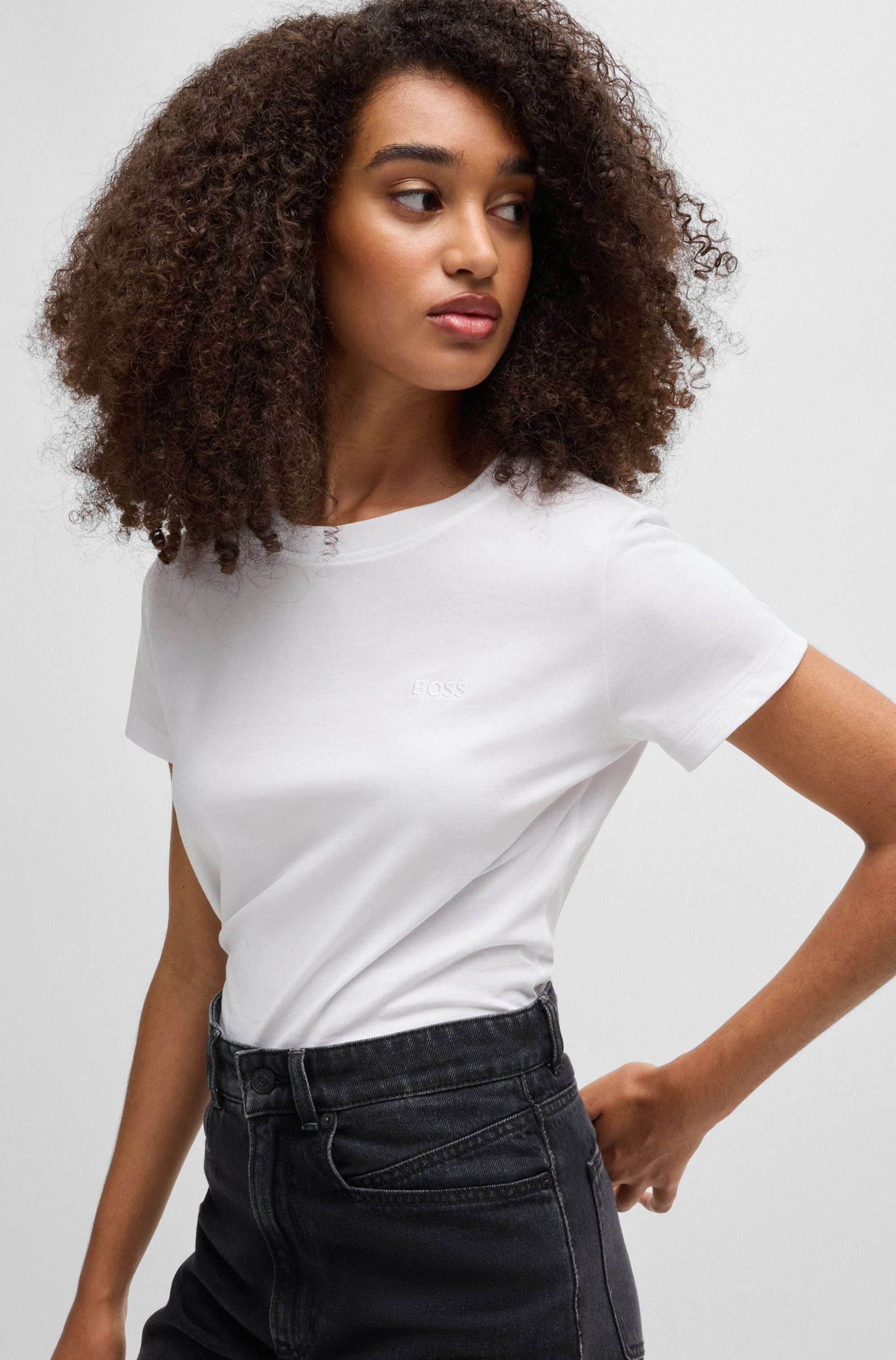 BOSS ORANGE T-Shirt Esogo Premium Damenmode mit Logo günstig online kaufen