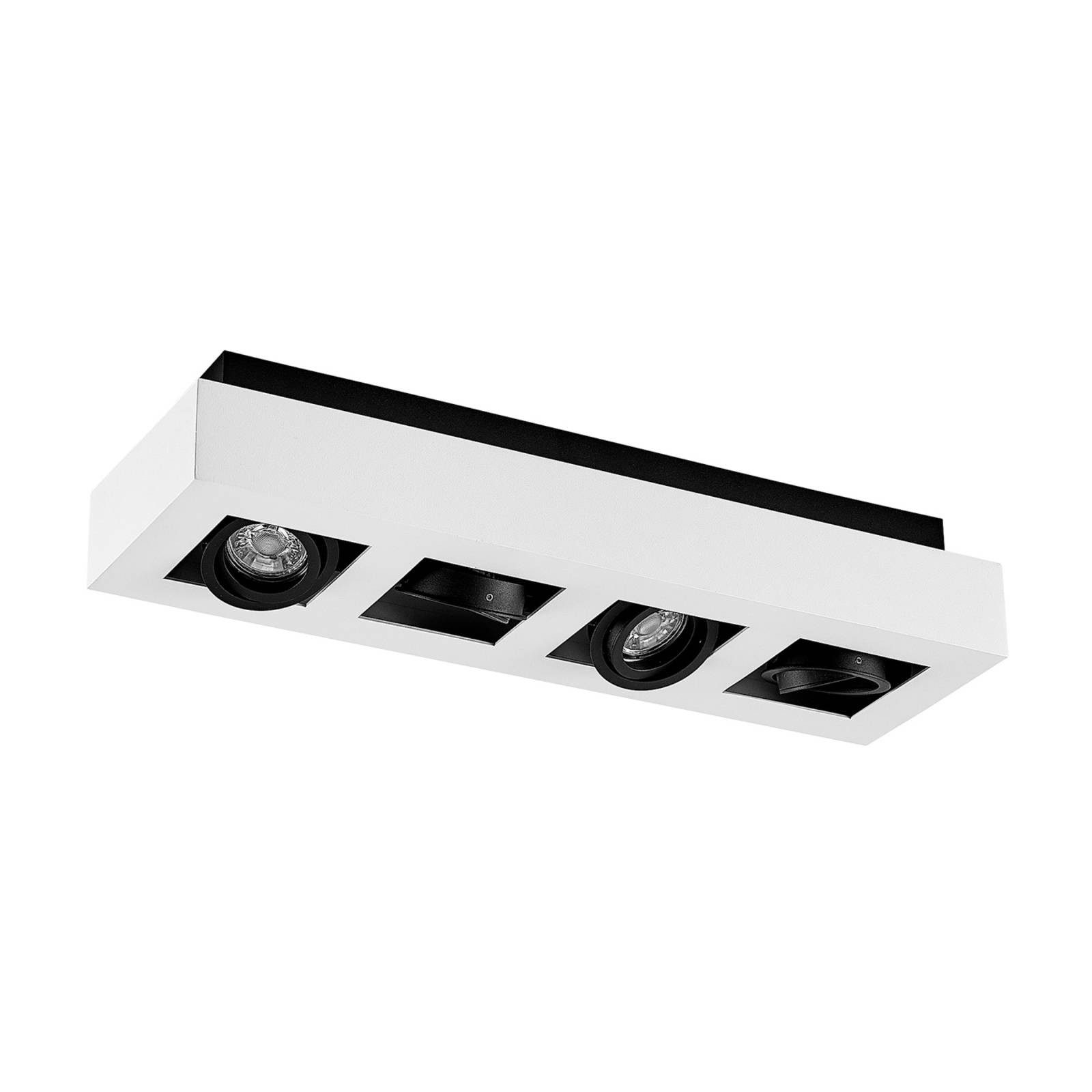 Arcchio Deckenleuchte Vince, dimmbar, Leuchtmittel nicht inklusive, Modern, Aluminium, weiß, 4 flammig, GU10, Deckenleuchte, Lampe