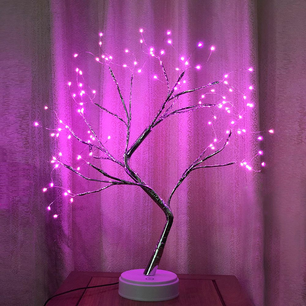 MUPOO LED Baum Künstlicher LED Bonsai Tischleuchte Dekolicht, USB-/Batterie-betrieben, 108 LEDs Kupferdrahtbaum, LED fest integriert, mit Touch-Schalter