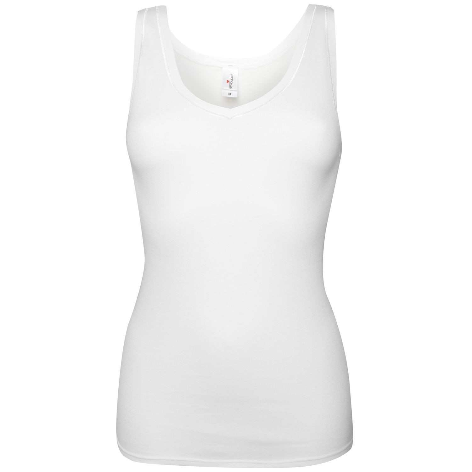 Schöller Unterhemd Basic Baumwolle (5-St) mit Glanzstreifen am Ausschnitt, pflegeleicht, formstabil