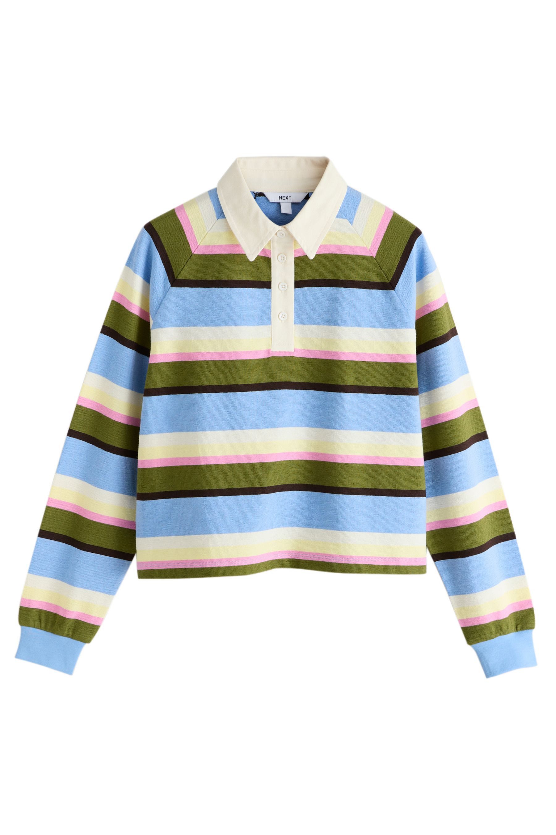 Next Rugbyshirt Polopullover mit Rugbystreifen und Henleykragen (1-tlg)